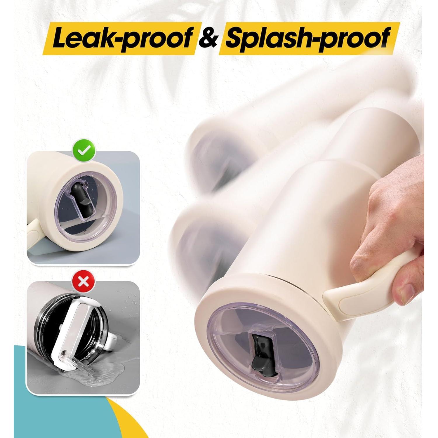 Tapa de Silicona Flip para Stanley Quencher 40 oz - Crema