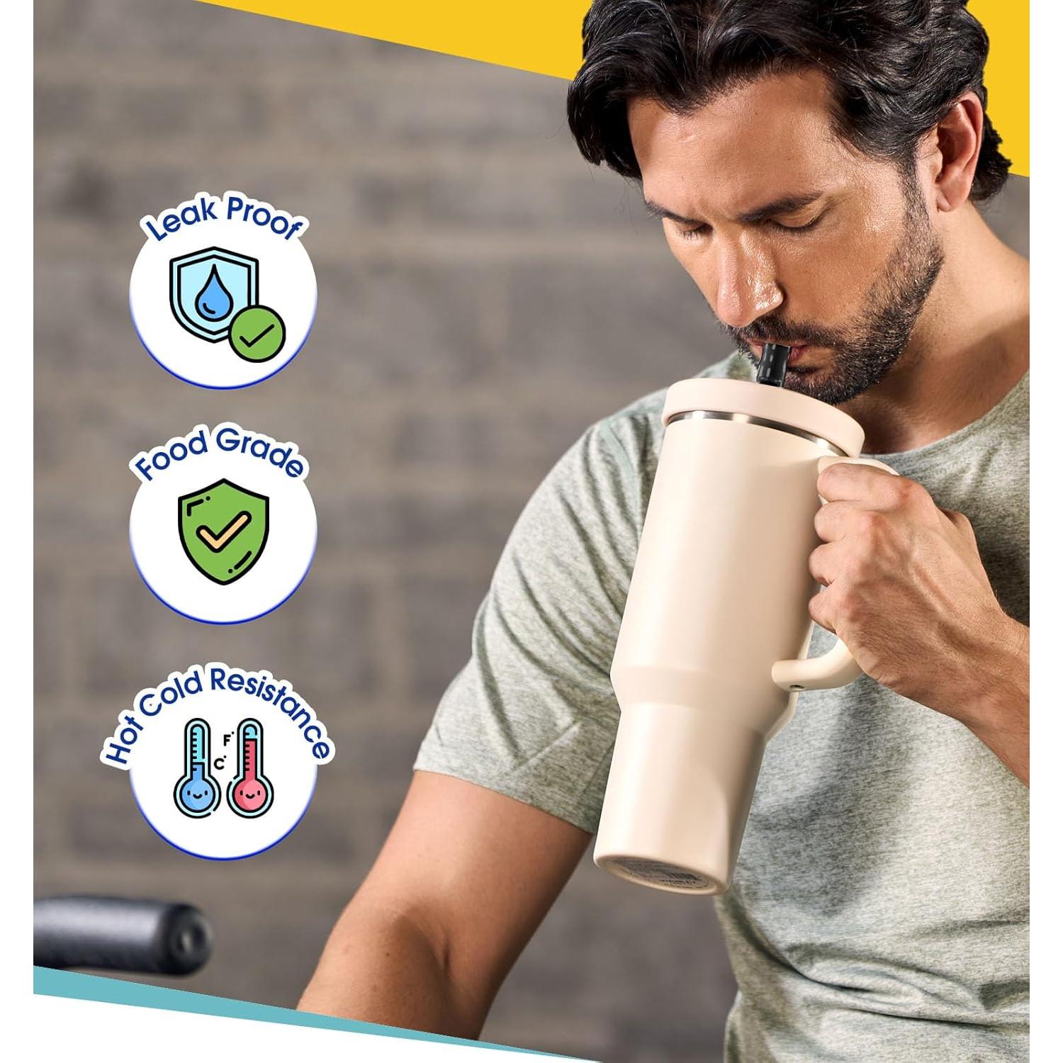 Tapa de Silicona Flip para Stanley Quencher 40 oz - Crema