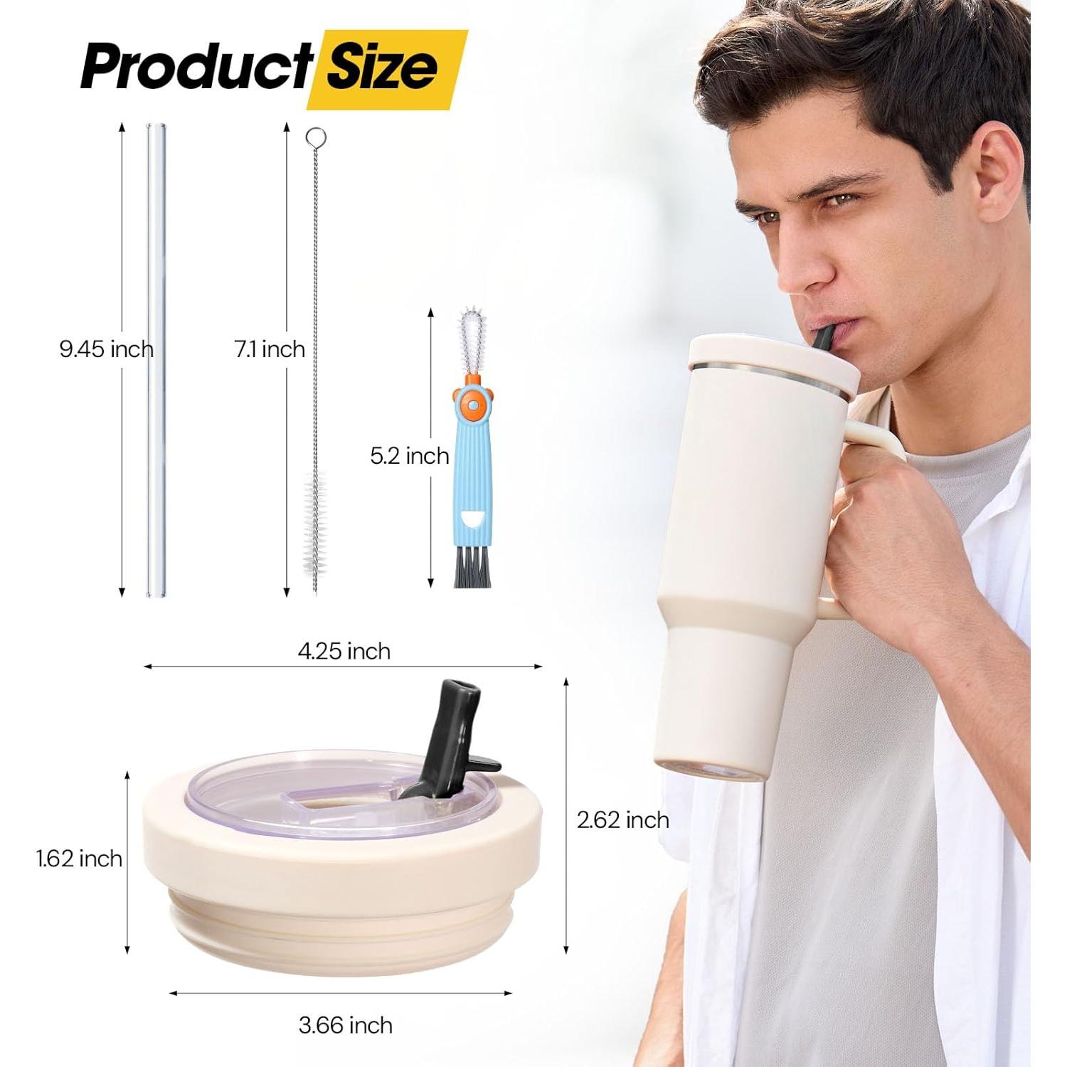 Tapa de Silicona Flip para Stanley Quencher 40 oz - Crema