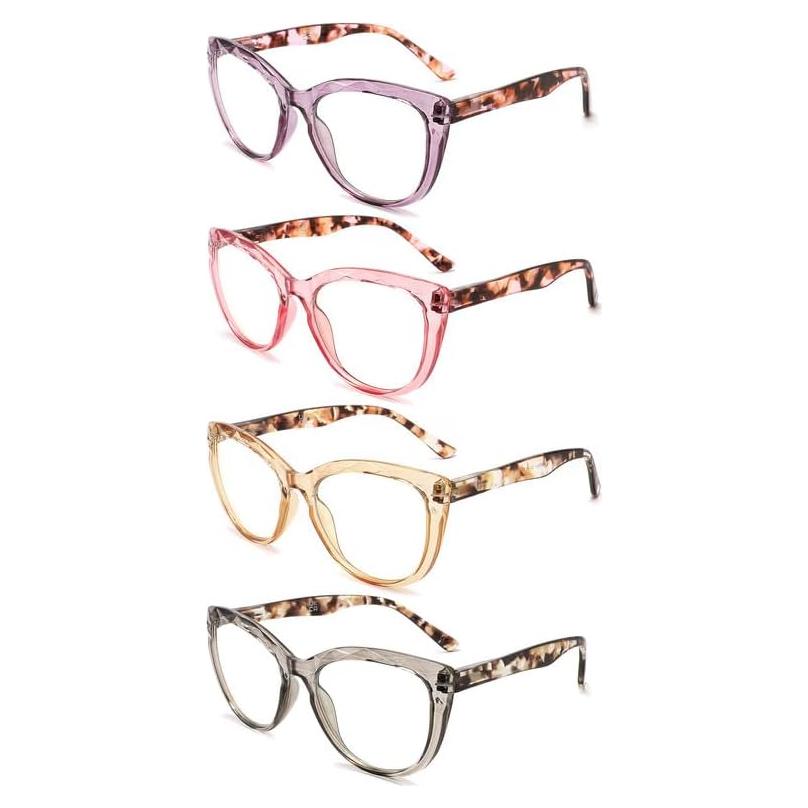 Paquete de 4 Gafas de Lectura Yuluki +1.0 Luz Azul UV400