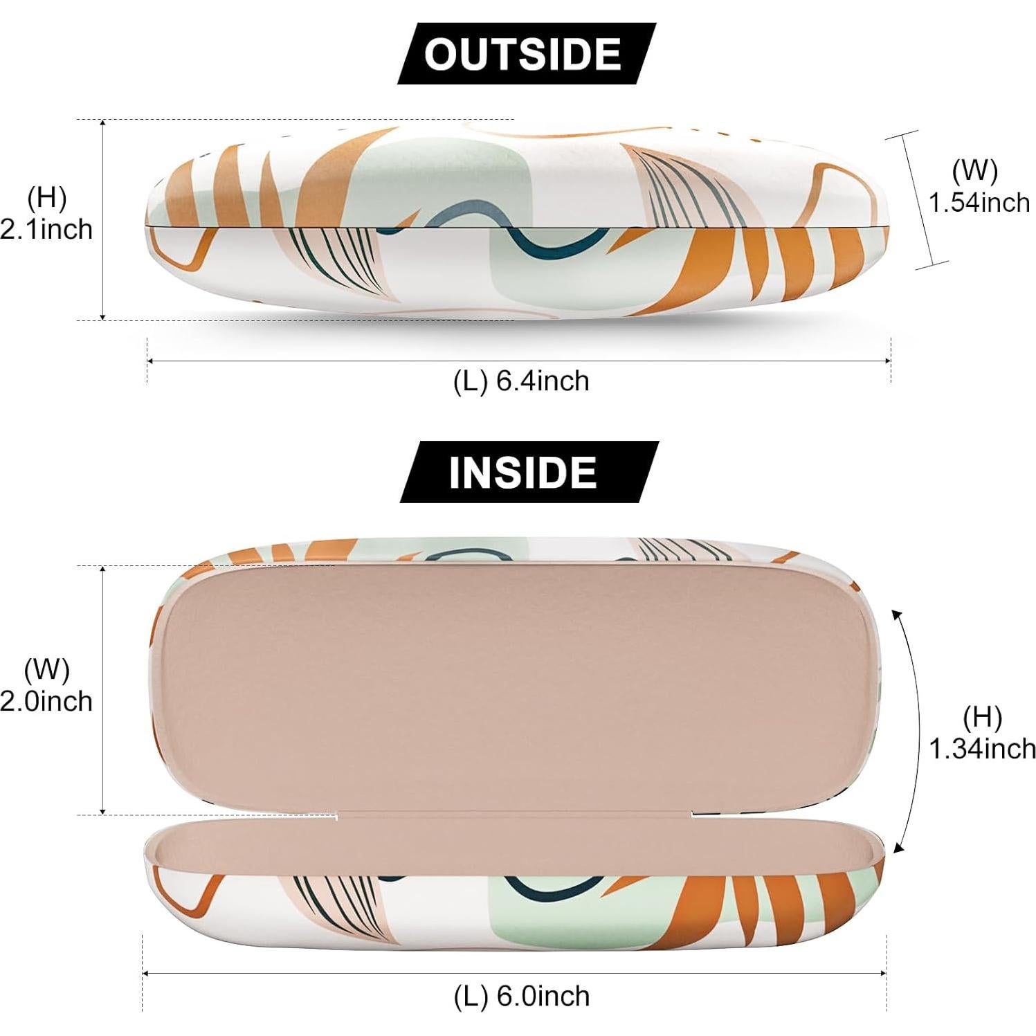 Estuche Duro para Gafas Hoja Abstracta con Paño de Limpieza