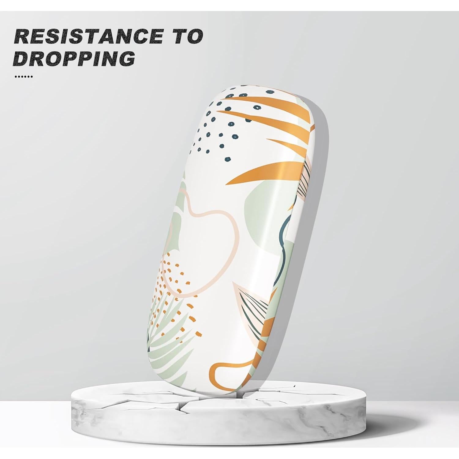 Estuche Duro para Gafas Hoja Abstracta con Paño de Limpieza