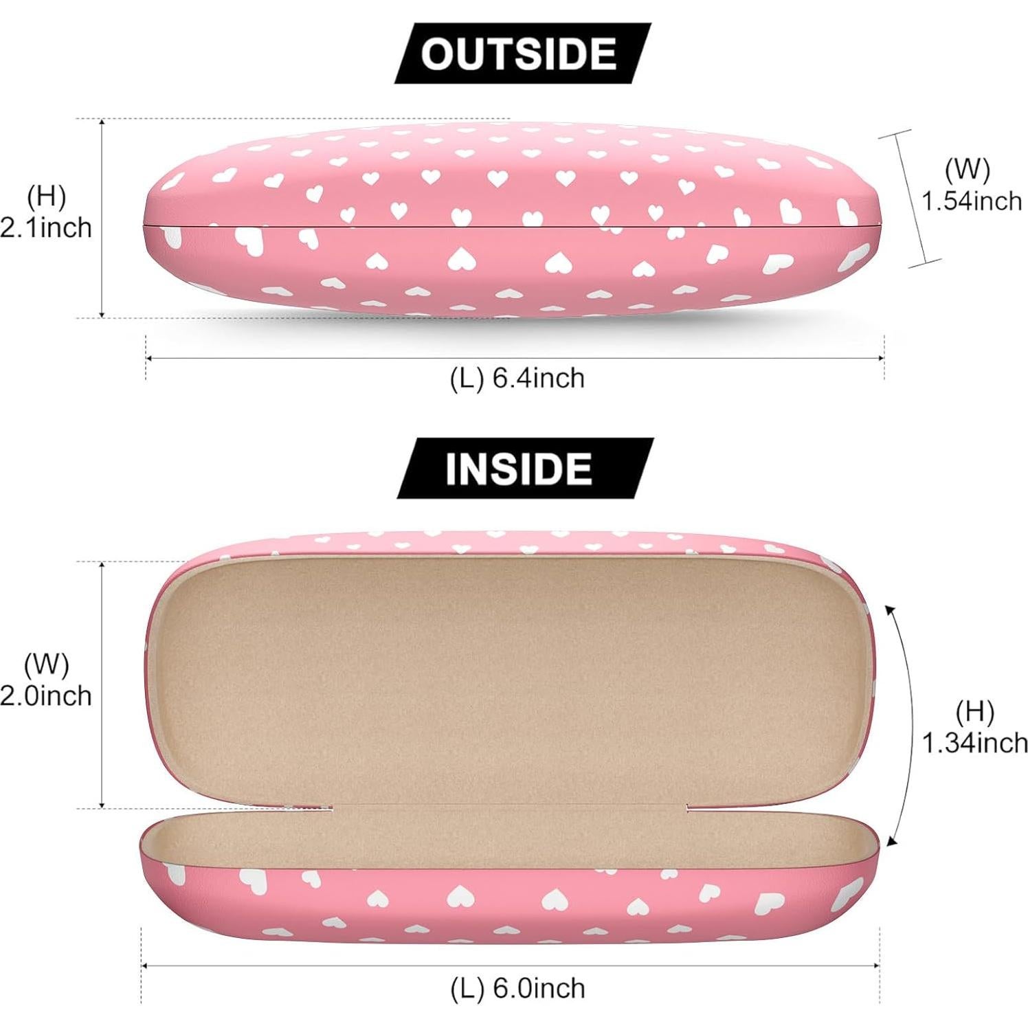 Estuche Duro para Gafas Corazón Rosa - Unisex, Protección