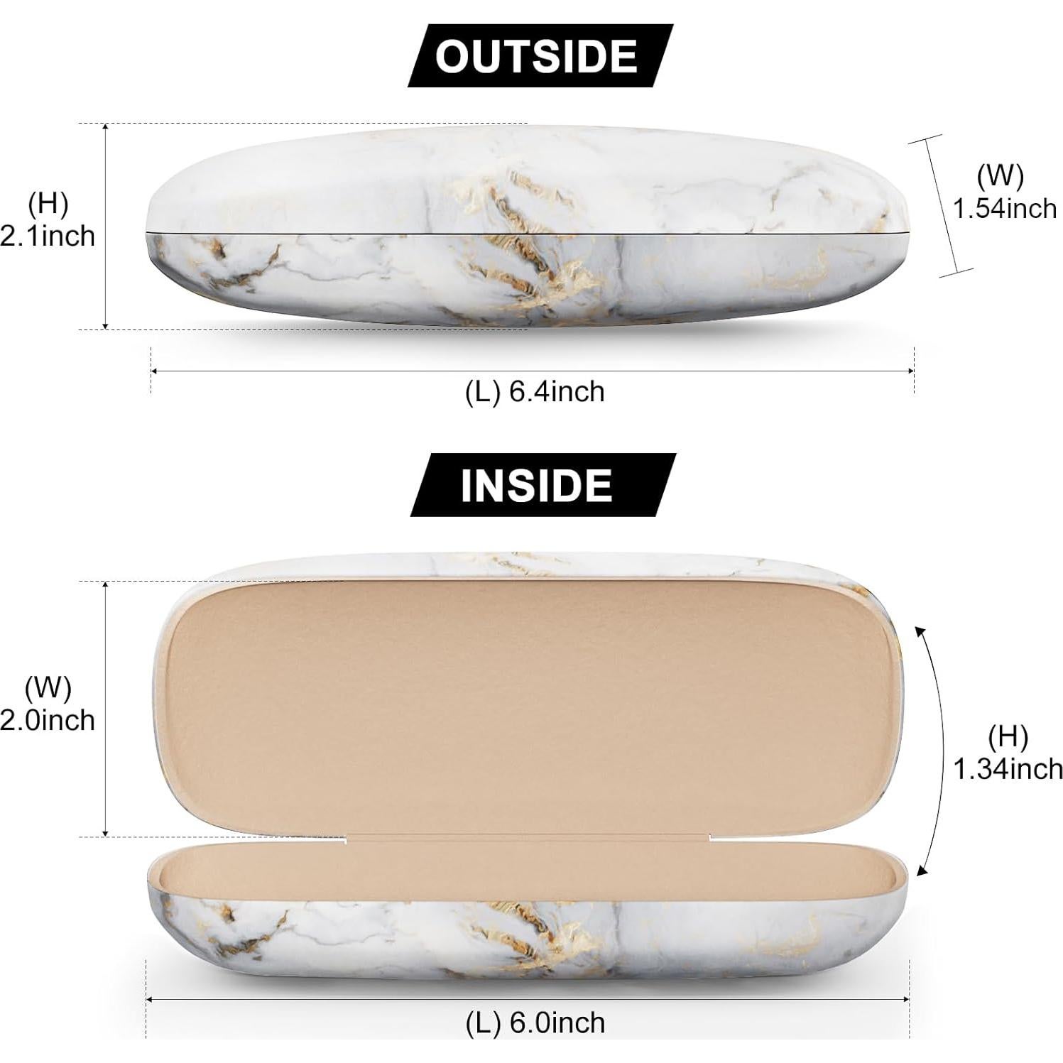 Estuche Duro para Gafas Mármol Gris Unisex con Paño