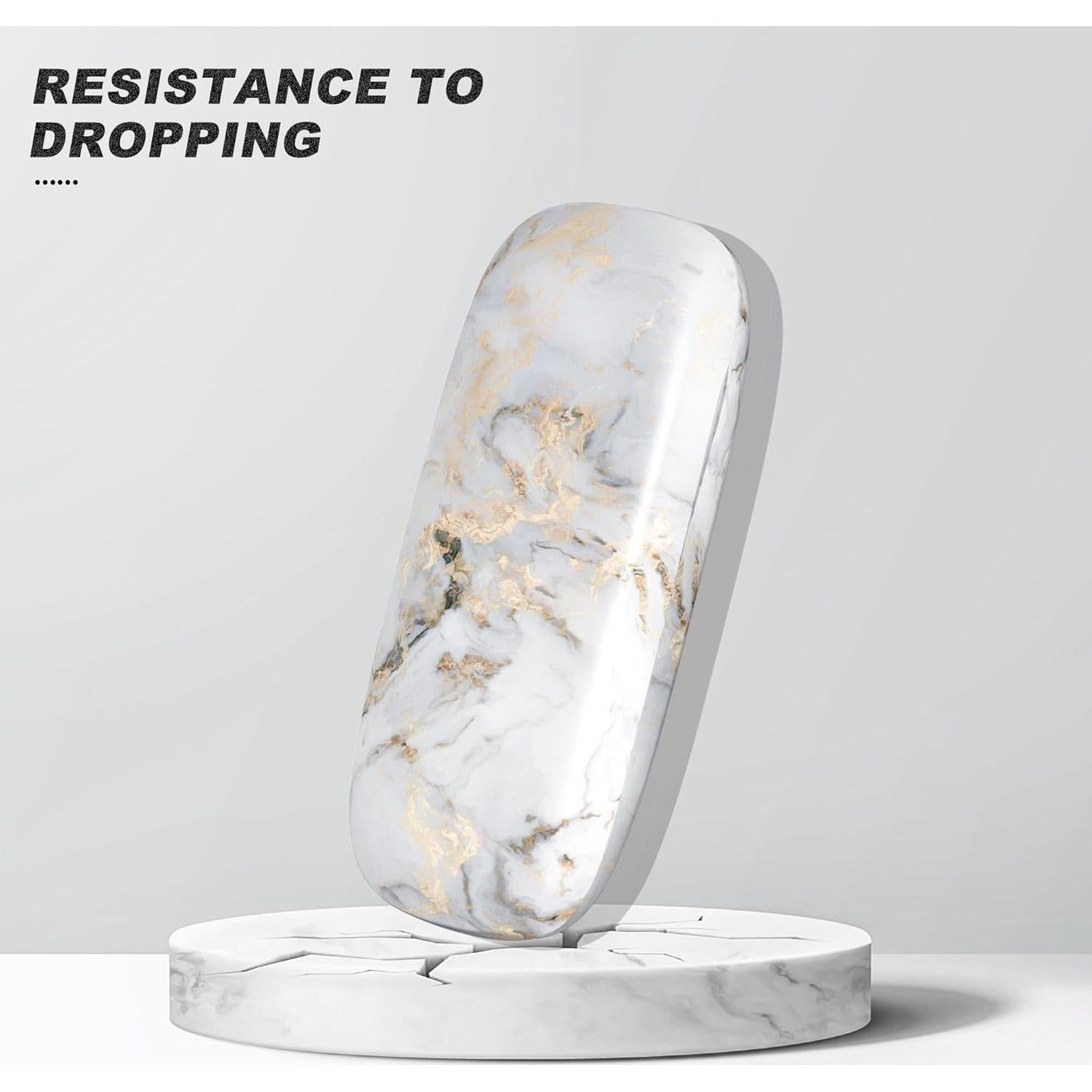 Estuche Duro para Gafas Mármol Gris Unisex con Paño