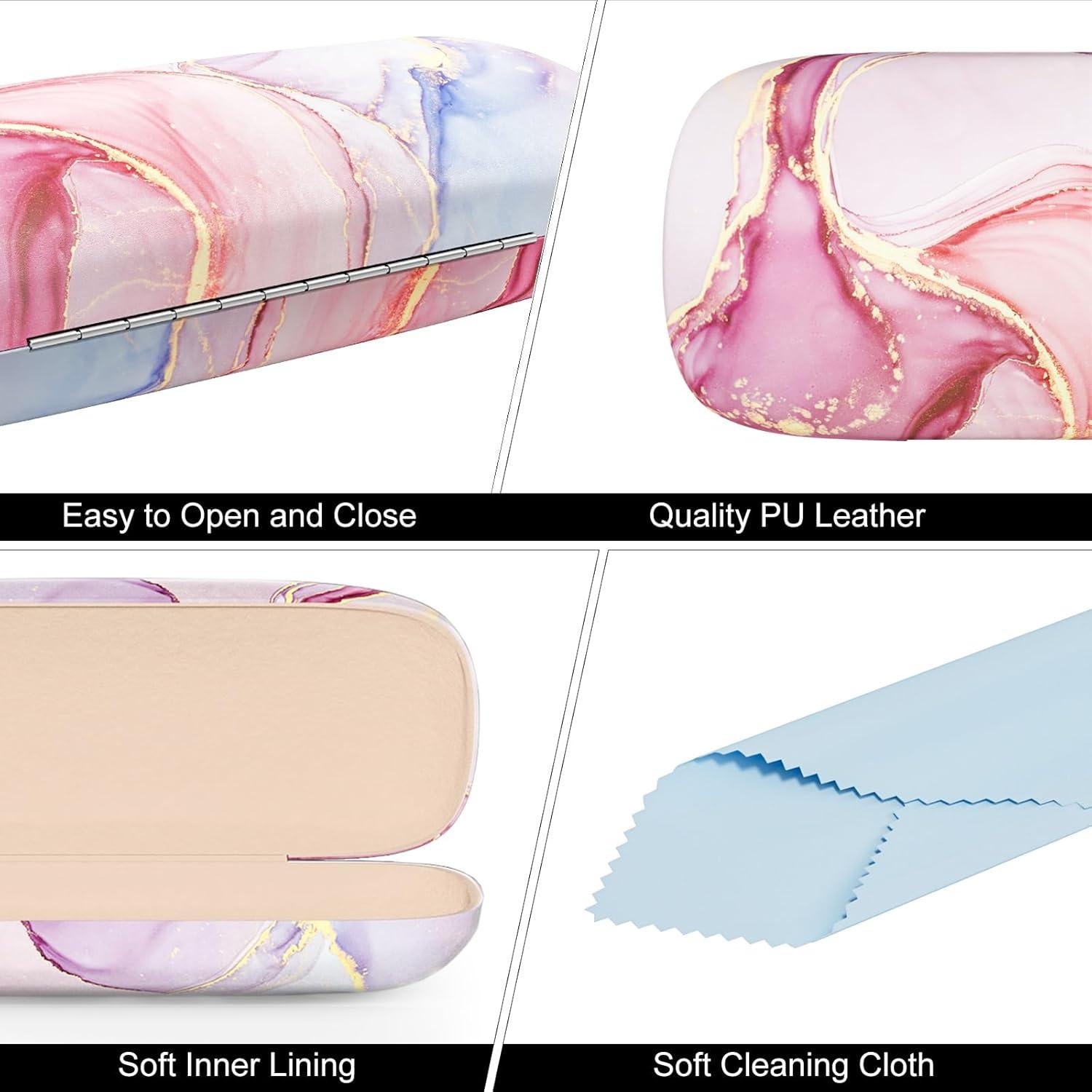 Estuche para Gafas Concha Dura Mármol Rosa Unisex