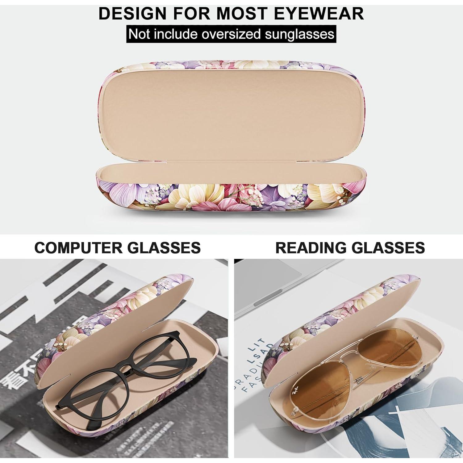 Estuche Duro para Gafas - Unisex Flores Rosas y Amarillas