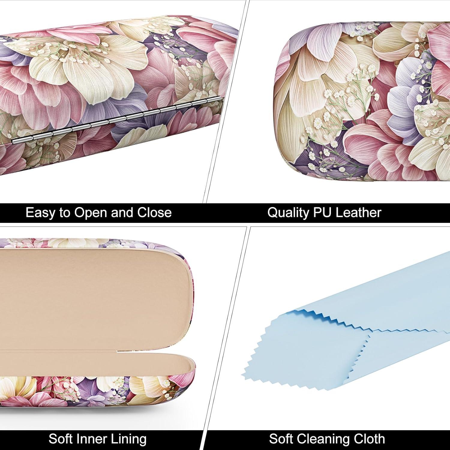 Estuche Duro para Gafas - Unisex Flores Rosas y Amarillas