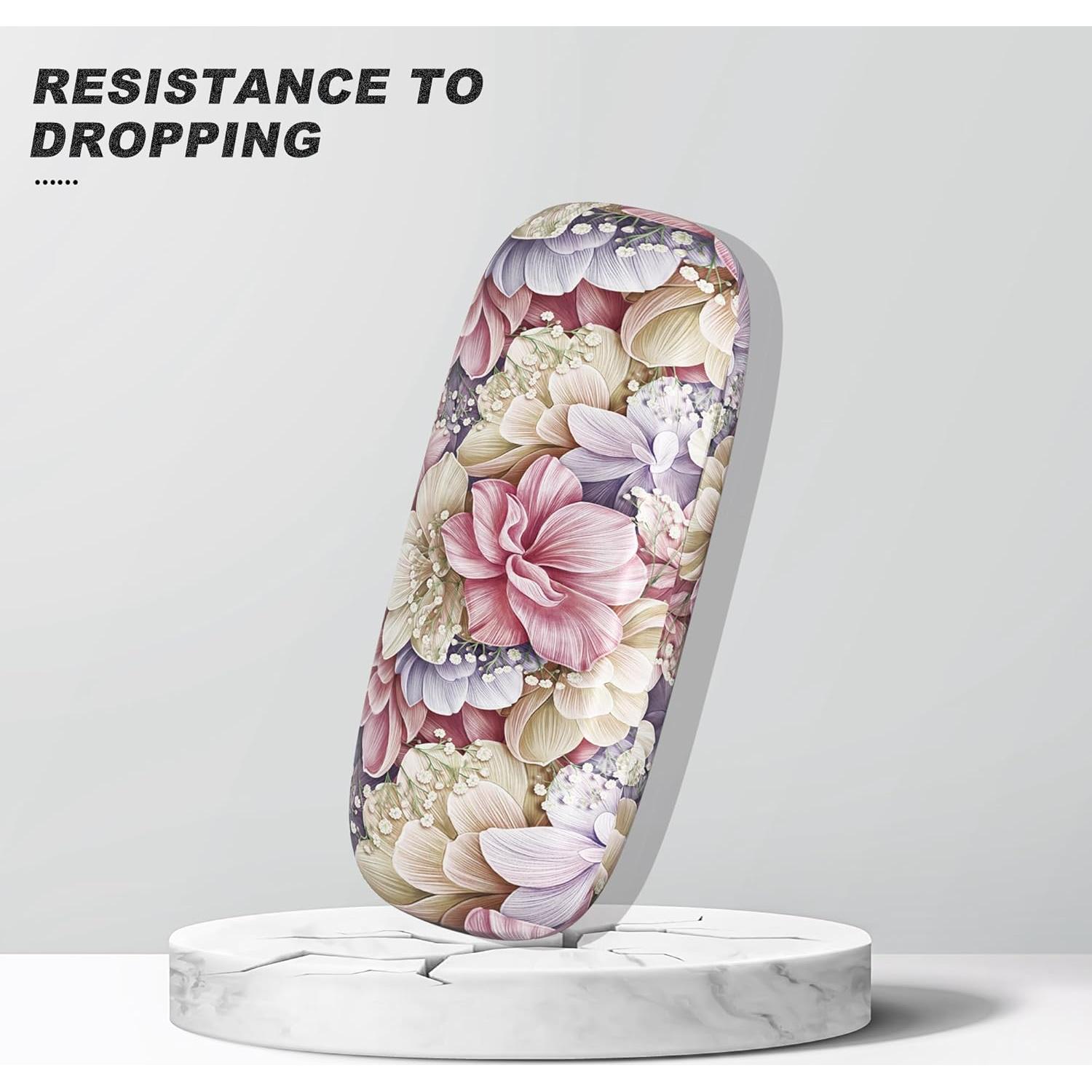 Estuche Duro para Gafas - Unisex Flores Rosas y Amarillas