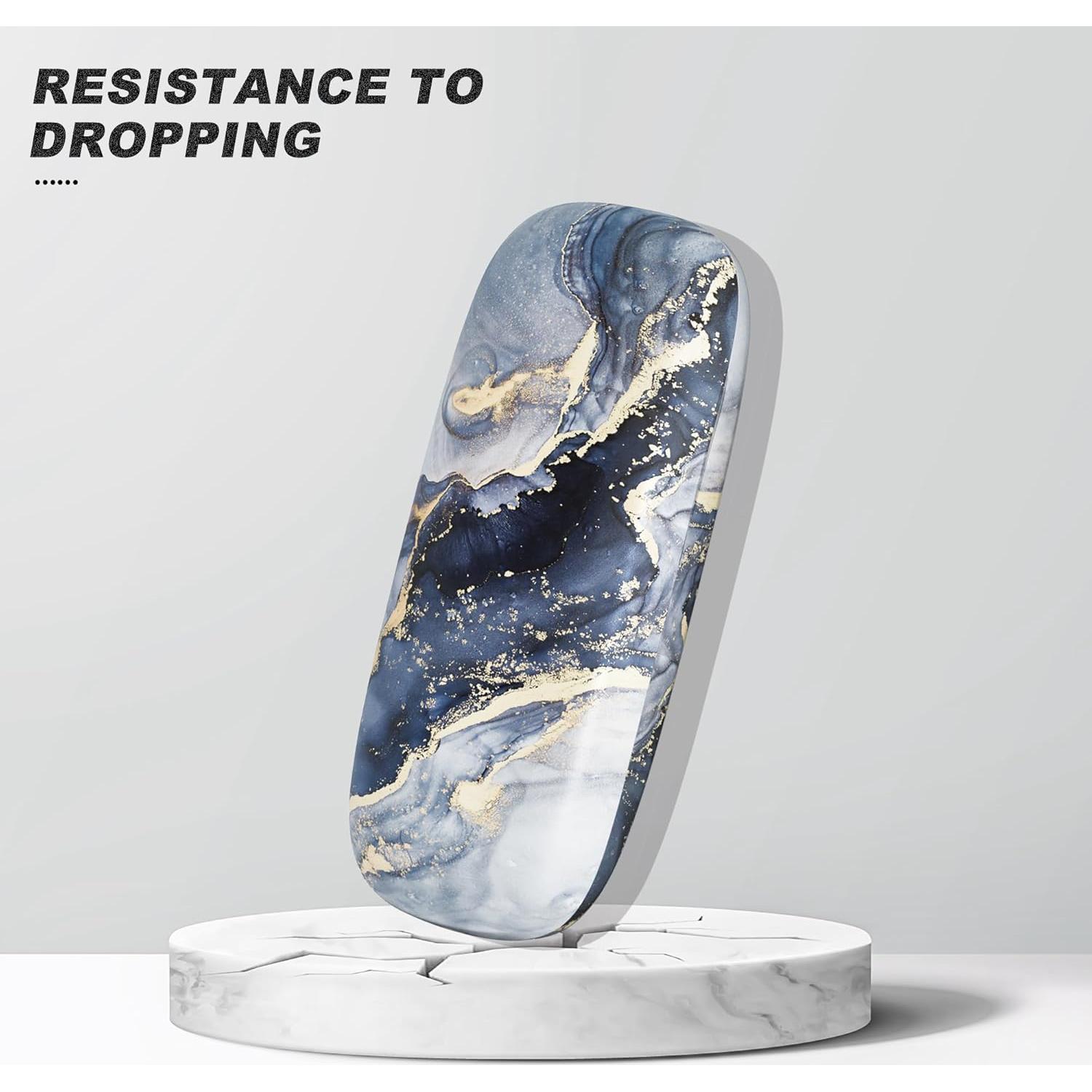 Estuche para Gafas Concha Dura Mármol Azul Dorado Unisex