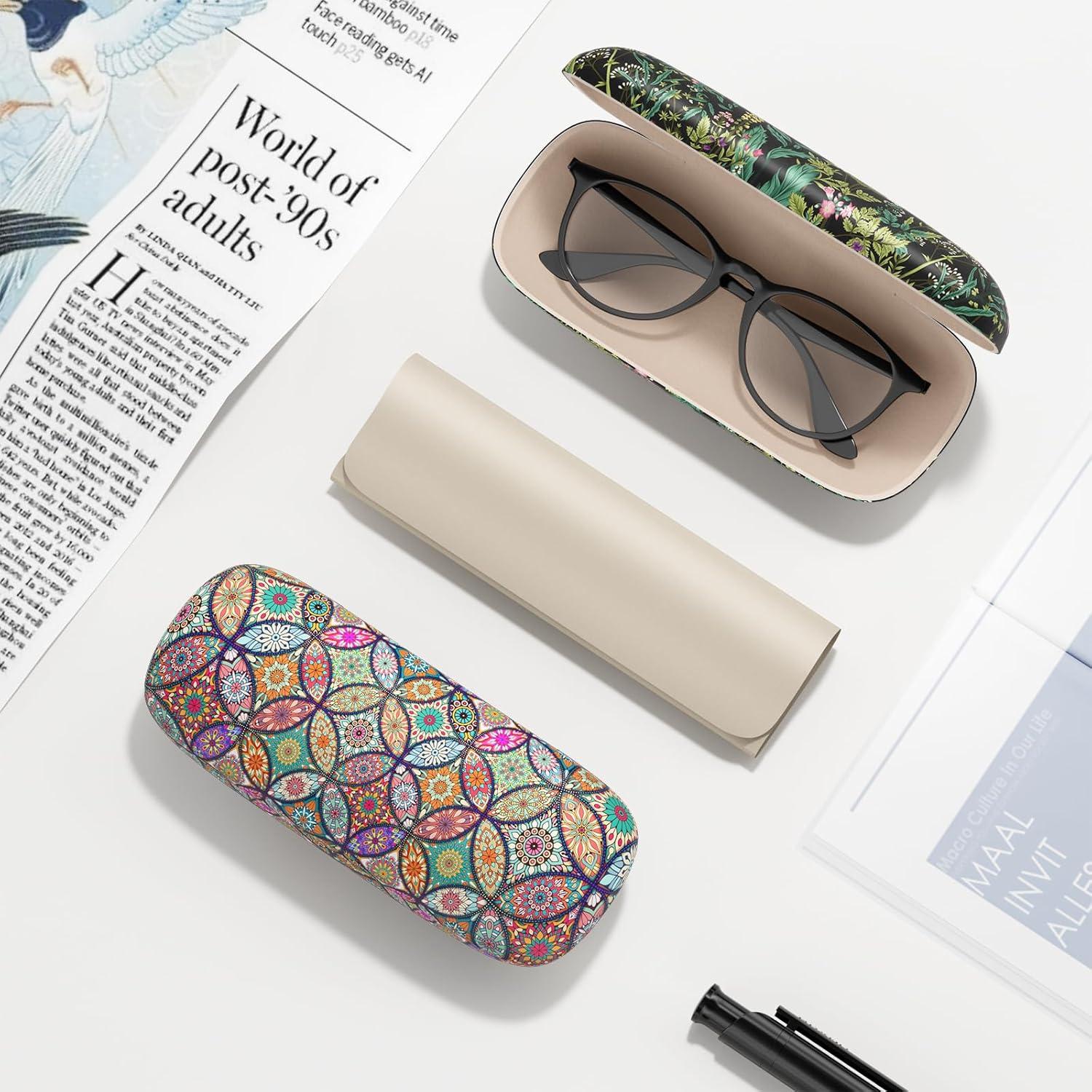 Estuche Duro para Gafas Unisex con Paño de Limpieza