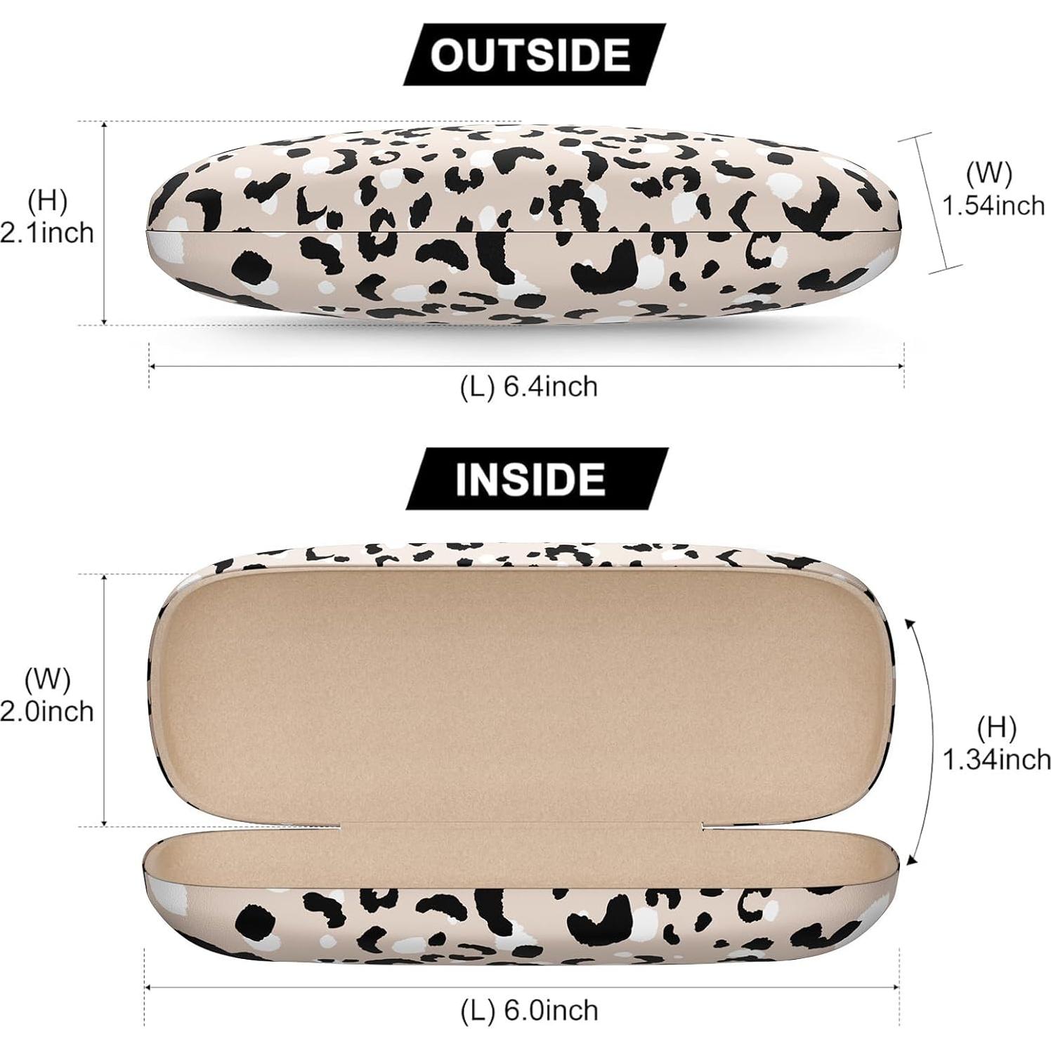 Estuche Duro para Gafas Leopardo con Paño de Limpieza