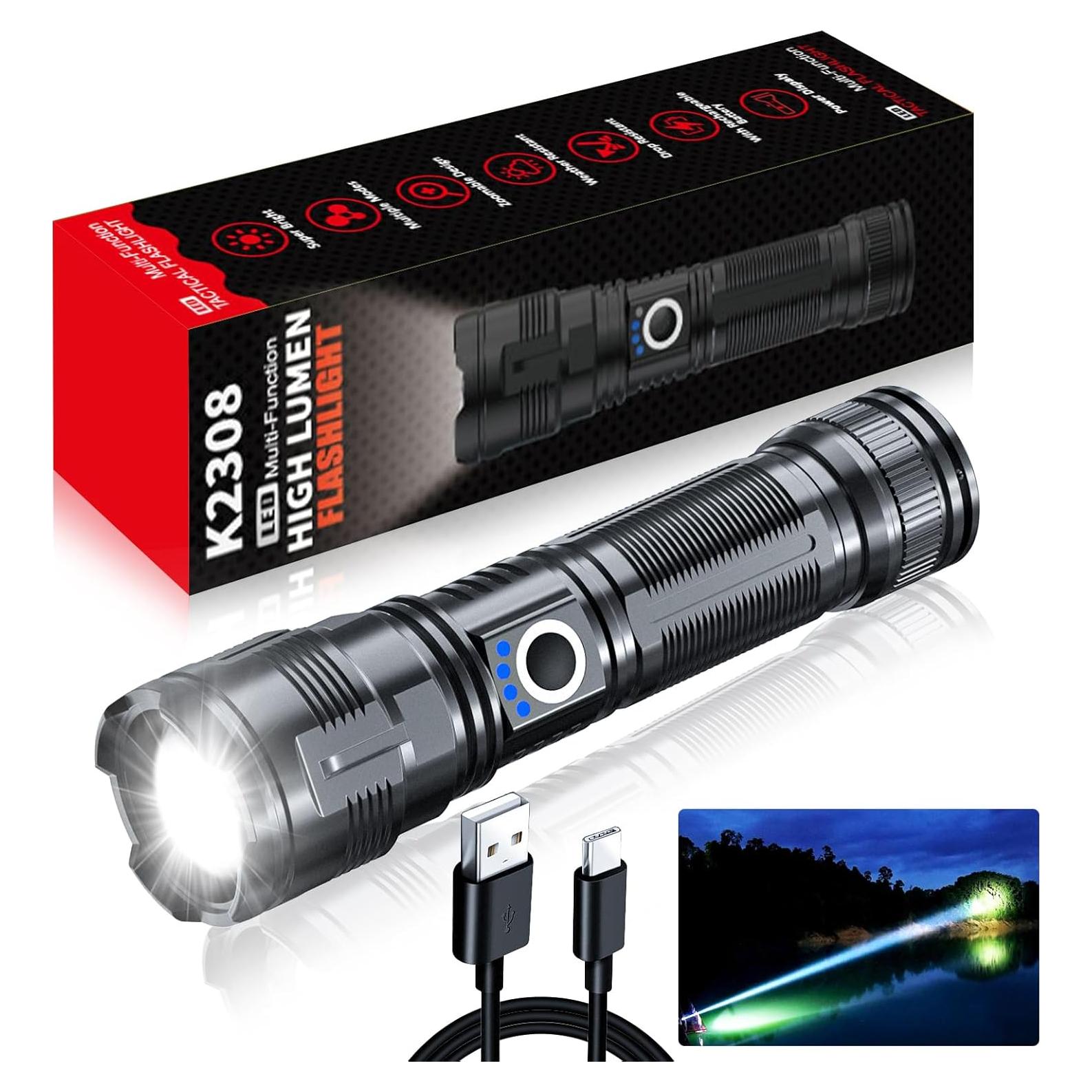 Linterna LED Vnina 100000 Lúmenes Recargable USB C IPX5