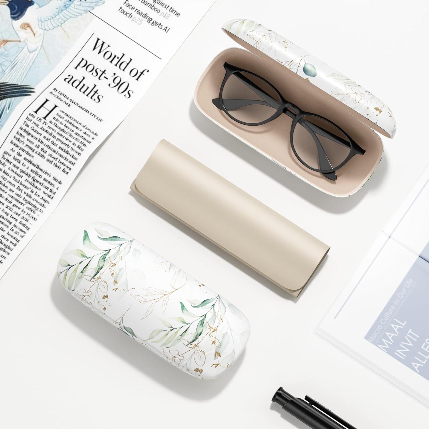 Estuche Duro para Gafas Unisex con Paño de Limpieza