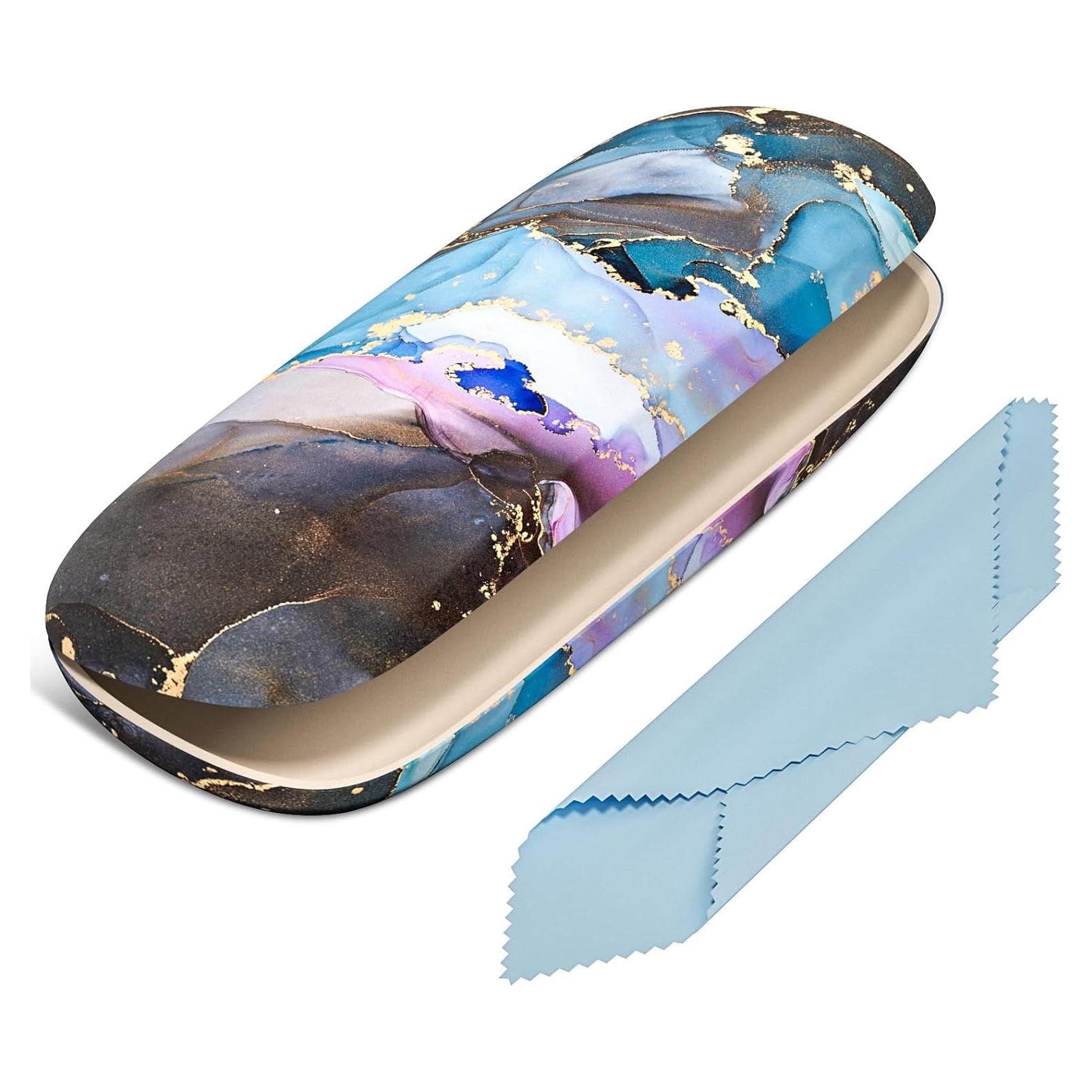 Estuche Duro para Gafas Unisex Mármol Colorido con Paño