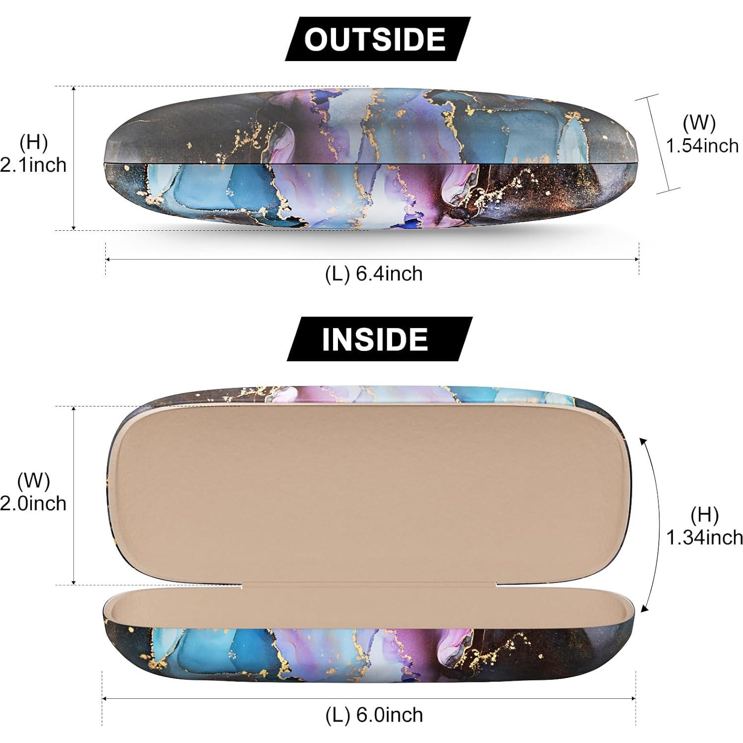 Estuche Duro para Gafas Unisex Mármol Colorido con Paño