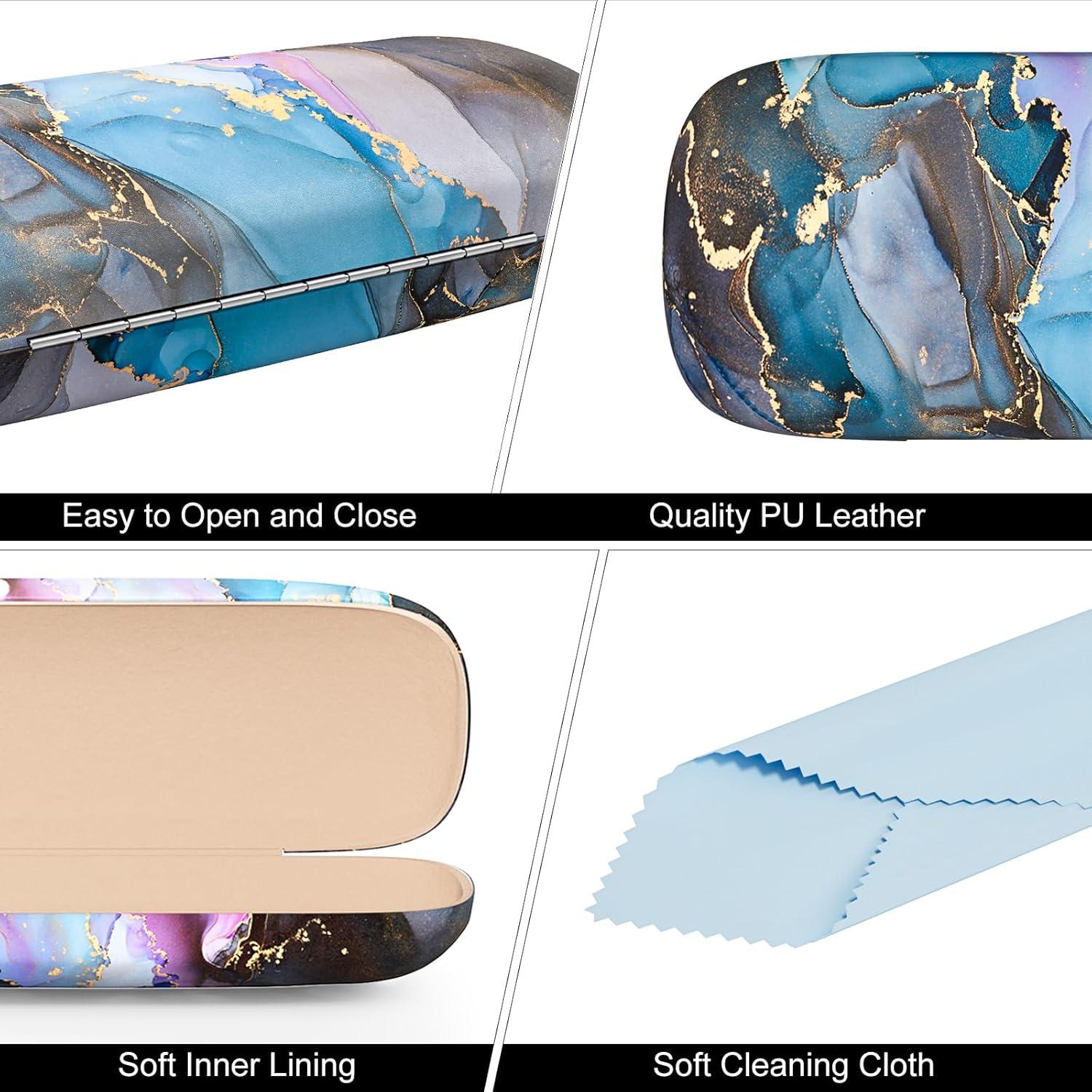 Estuche Duro para Gafas Unisex Mármol Colorido con Paño