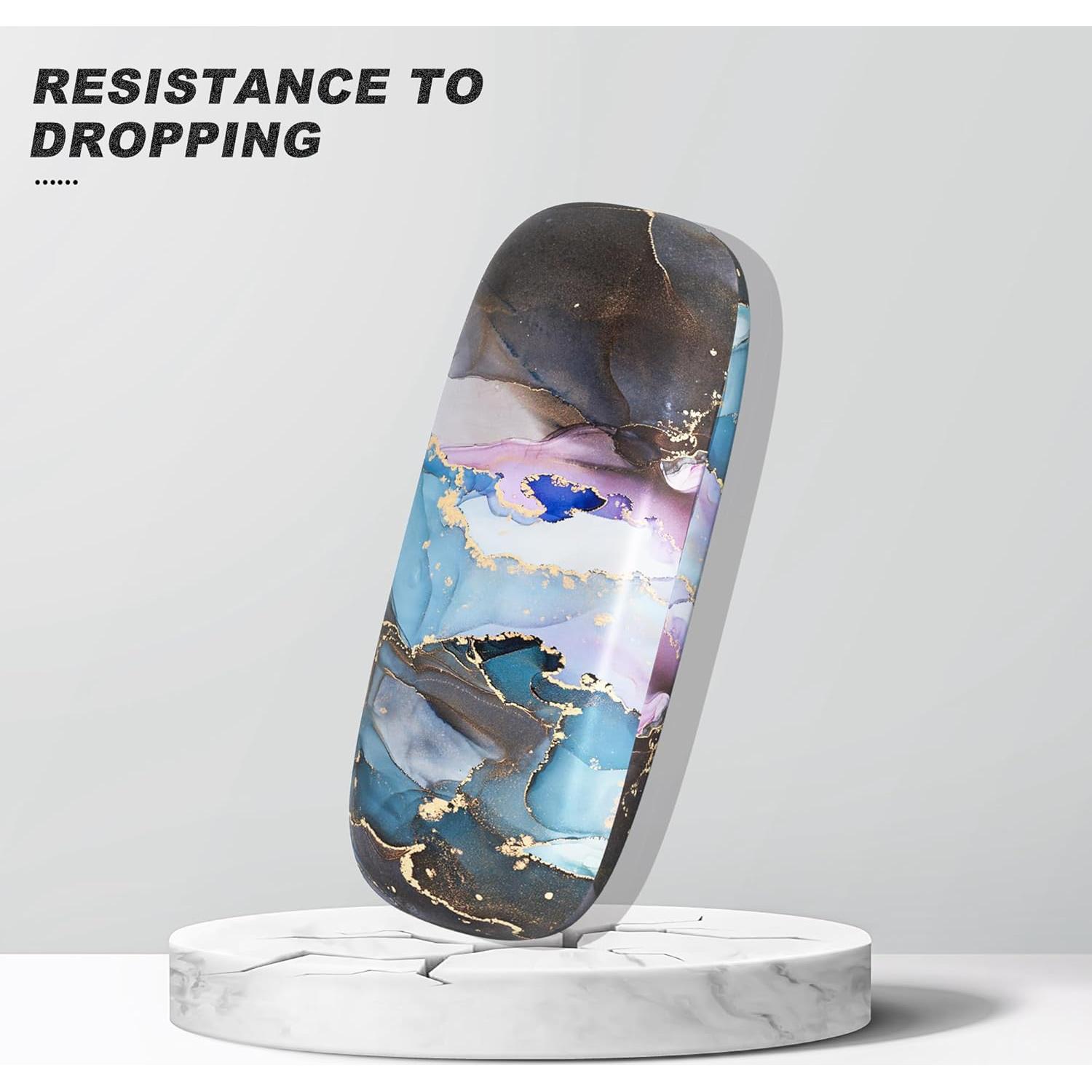 Estuche Duro para Gafas Unisex Mármol Colorido con Paño