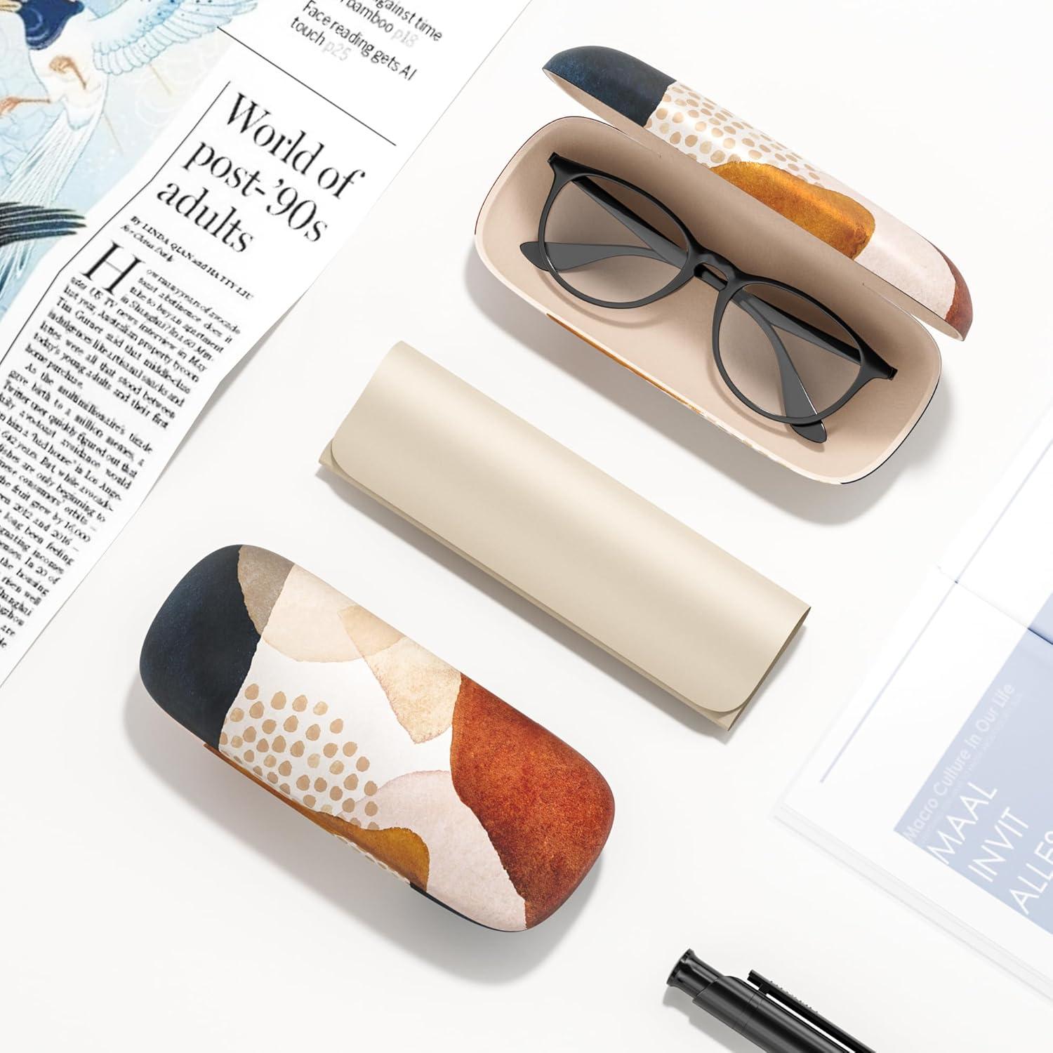 Estuche Duro para Gafas Manchas Abstractas con Paño