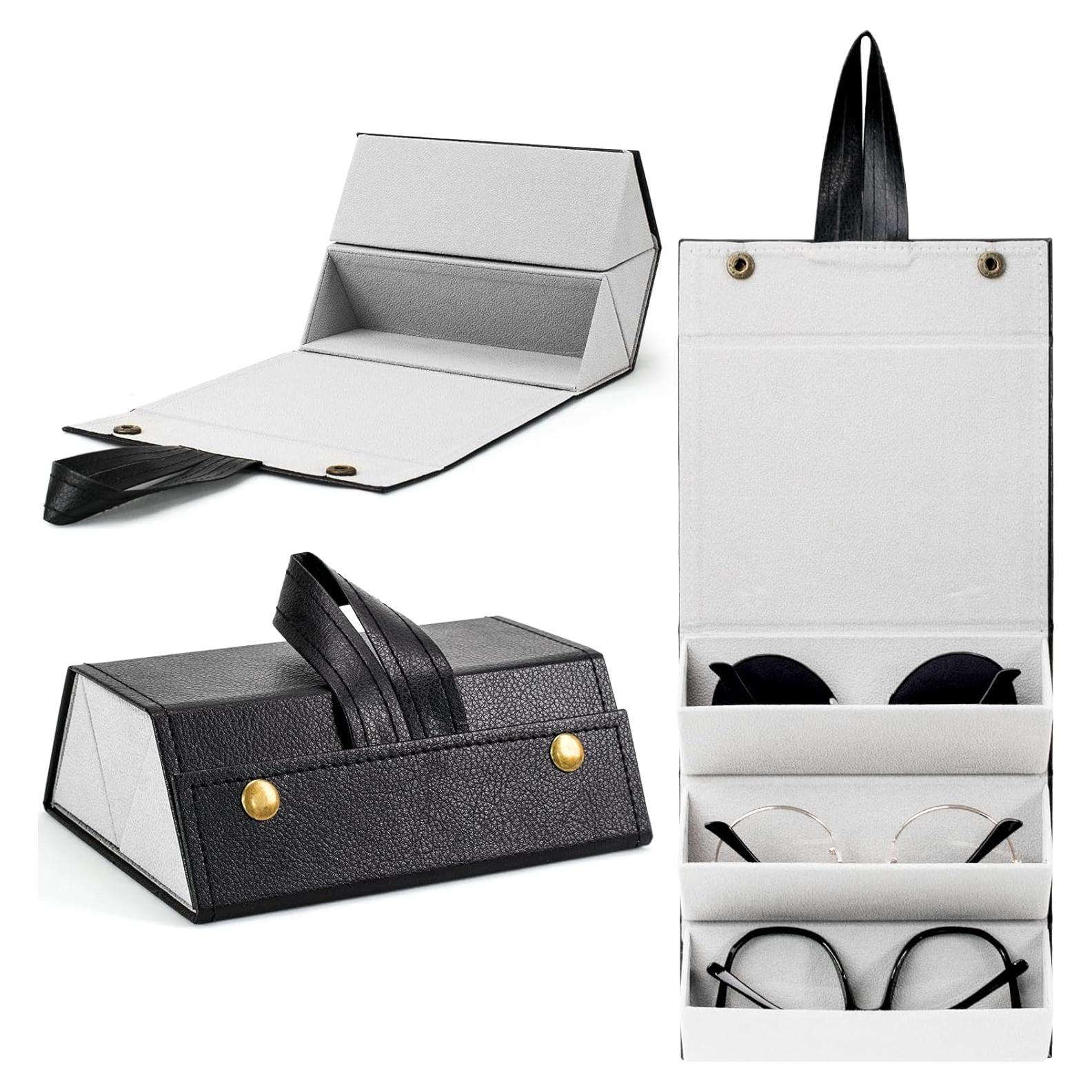 Estuche Plegable para Gafas de Sol Negro - Organizador Multifuncional