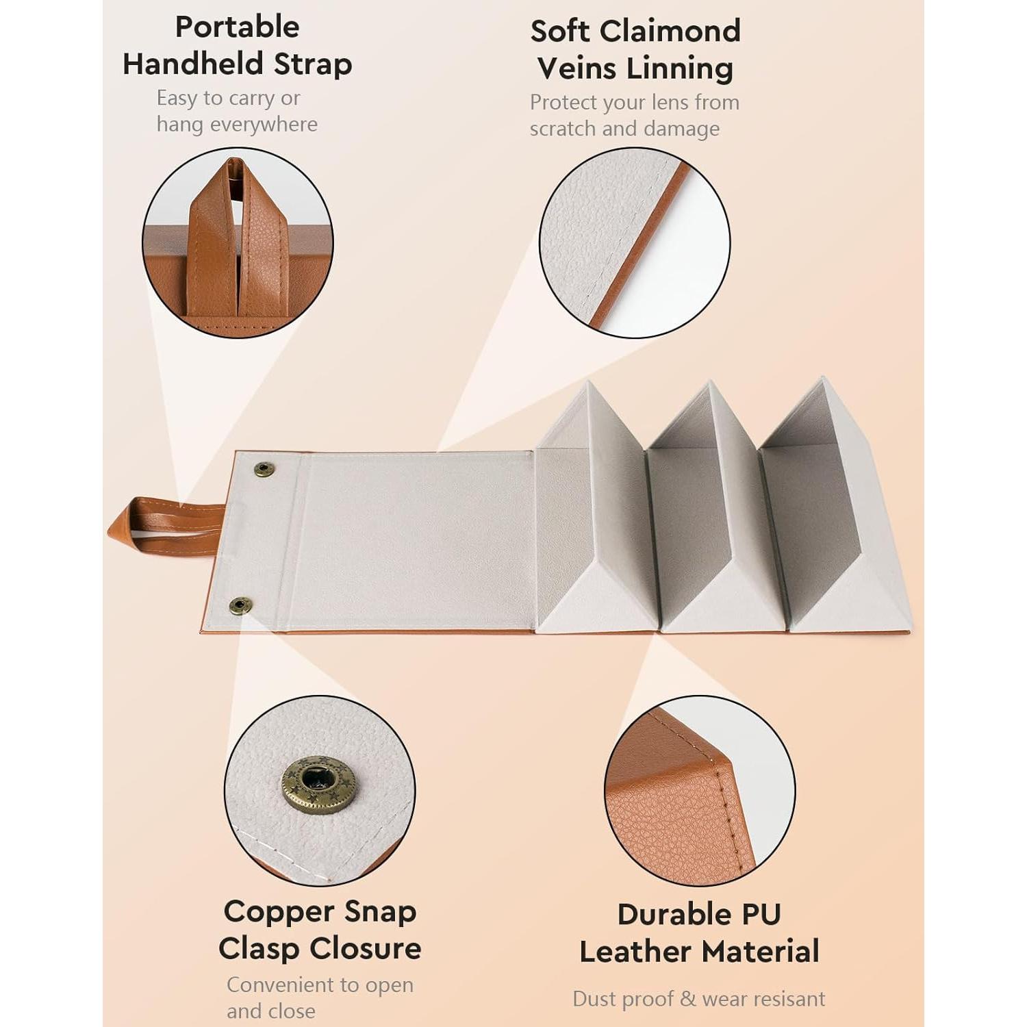 Estuche Plegable para Gafas de Sol - Marrón - 16.5x15.5 cm