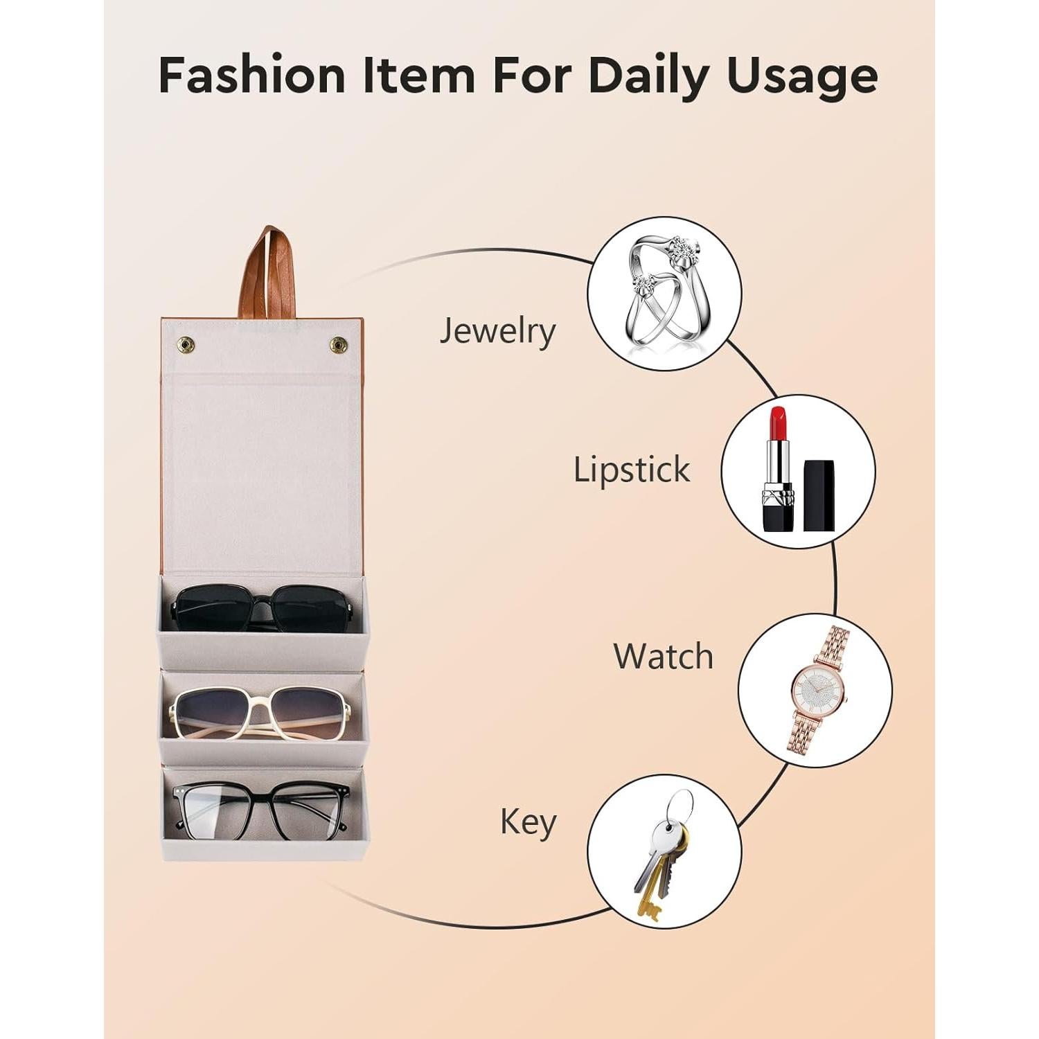 Estuche Plegable para Gafas de Sol - Marrón - 16.5x15.5 cm