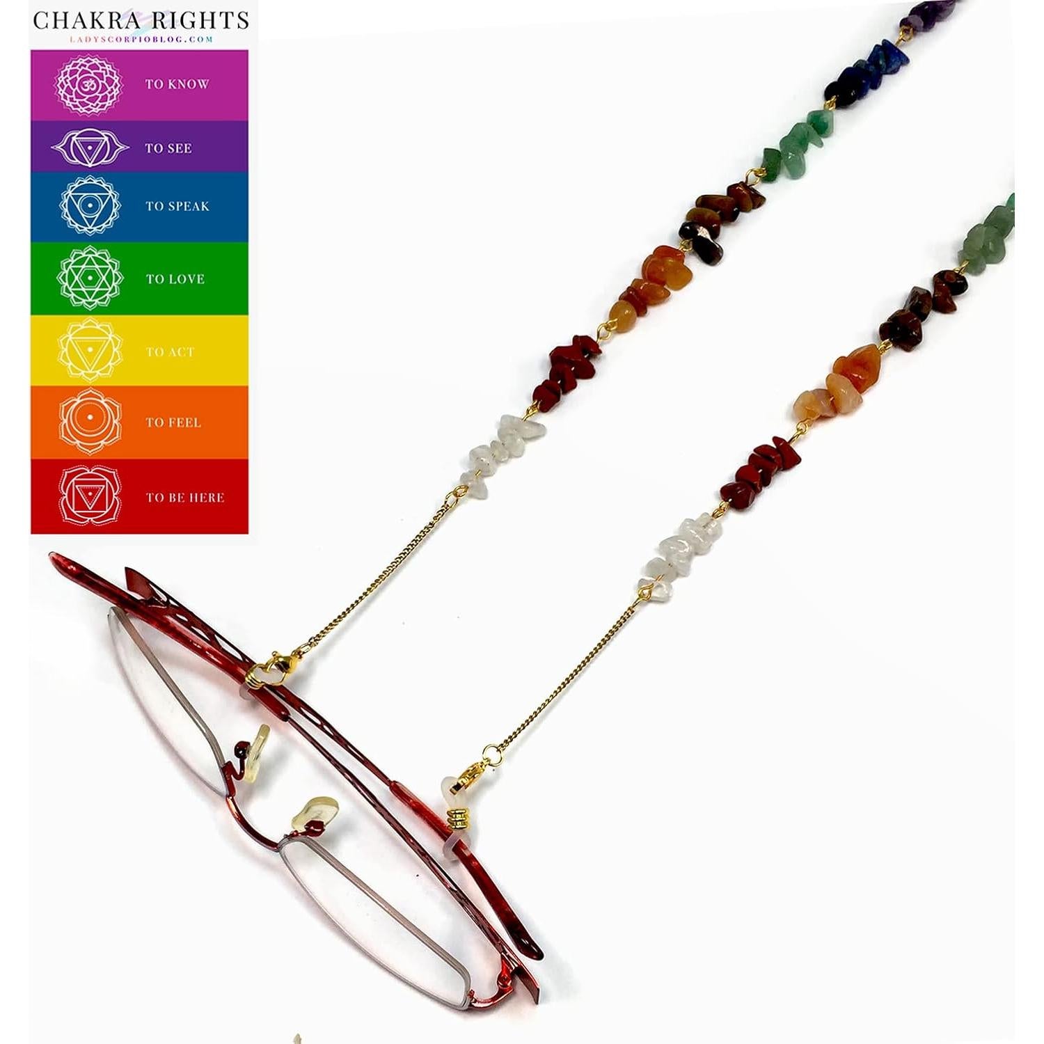 Cadena para Gafas ALBATROSART con Cuentas de Piedra Natural