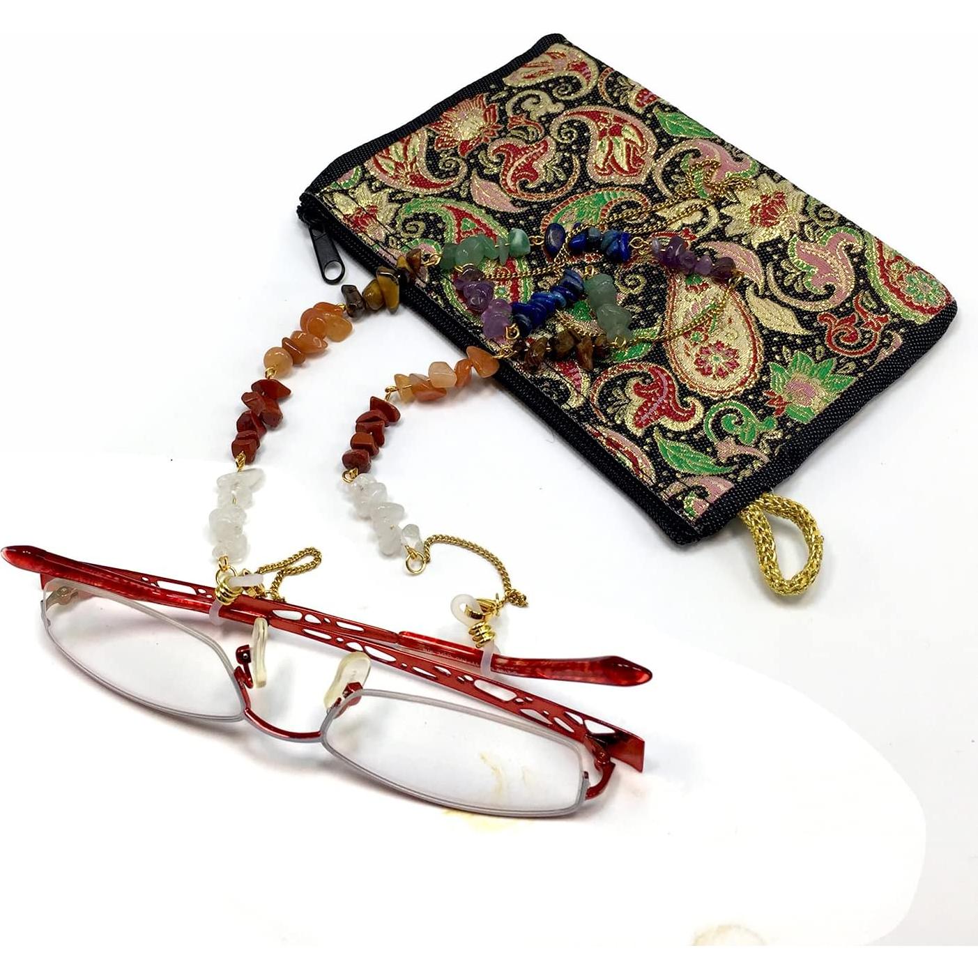 Cadena para Gafas ALBATROSART con Cuentas de Piedra Natural