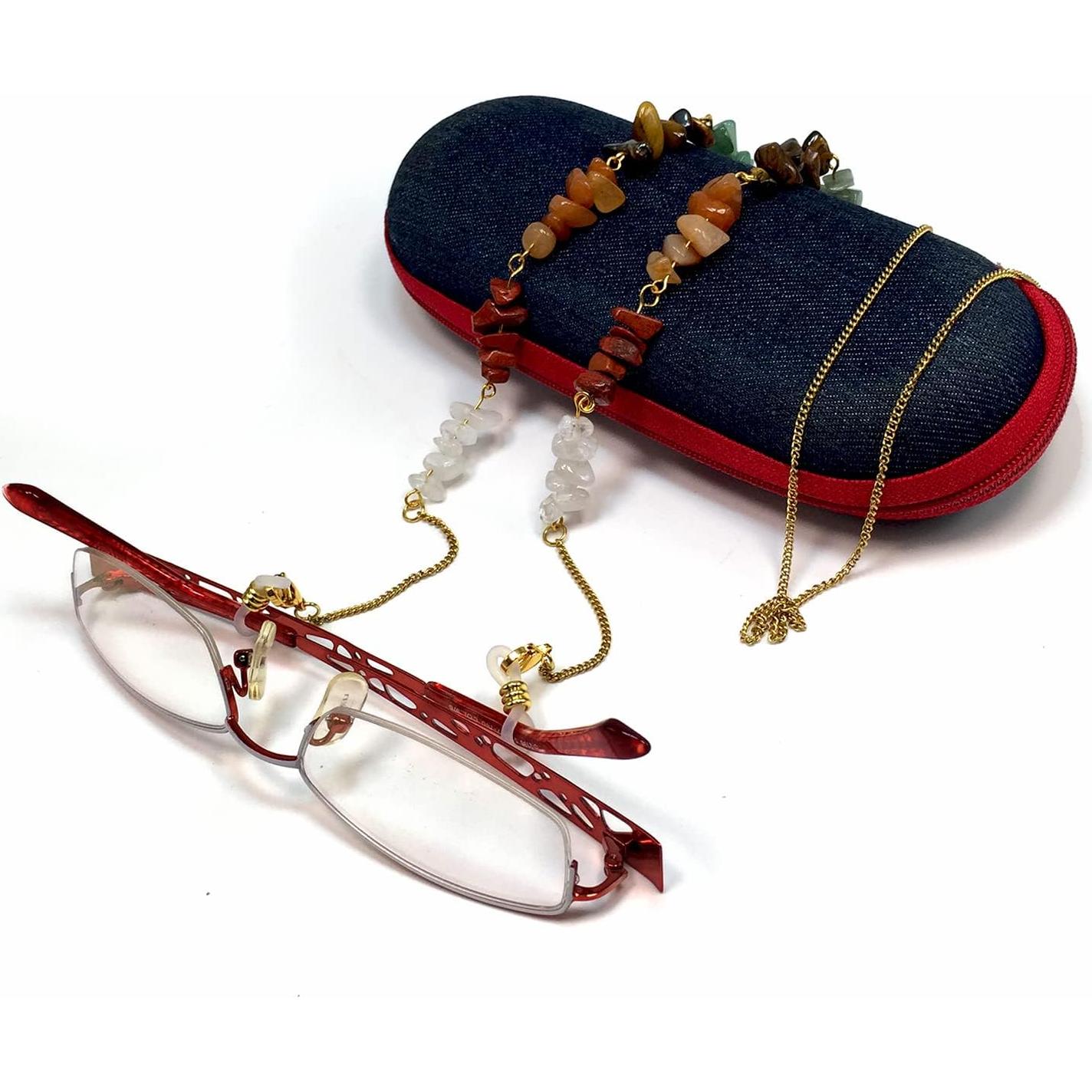 Cadena para Gafas ALBATROSART con Cuentas de Piedra Natural