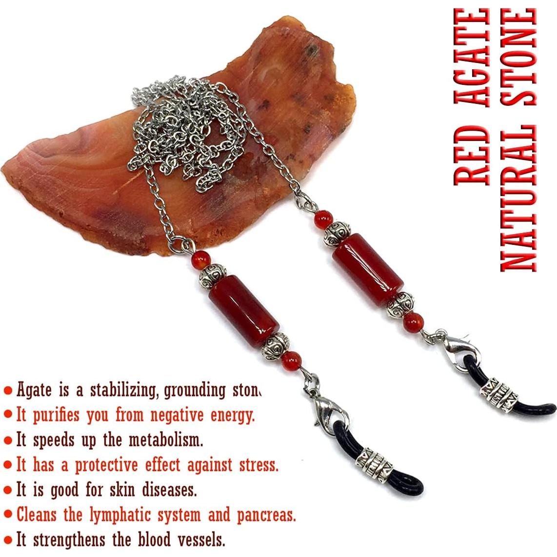 Cadena para Gafas ALBATROSART con Cuentas de Piedra Natural