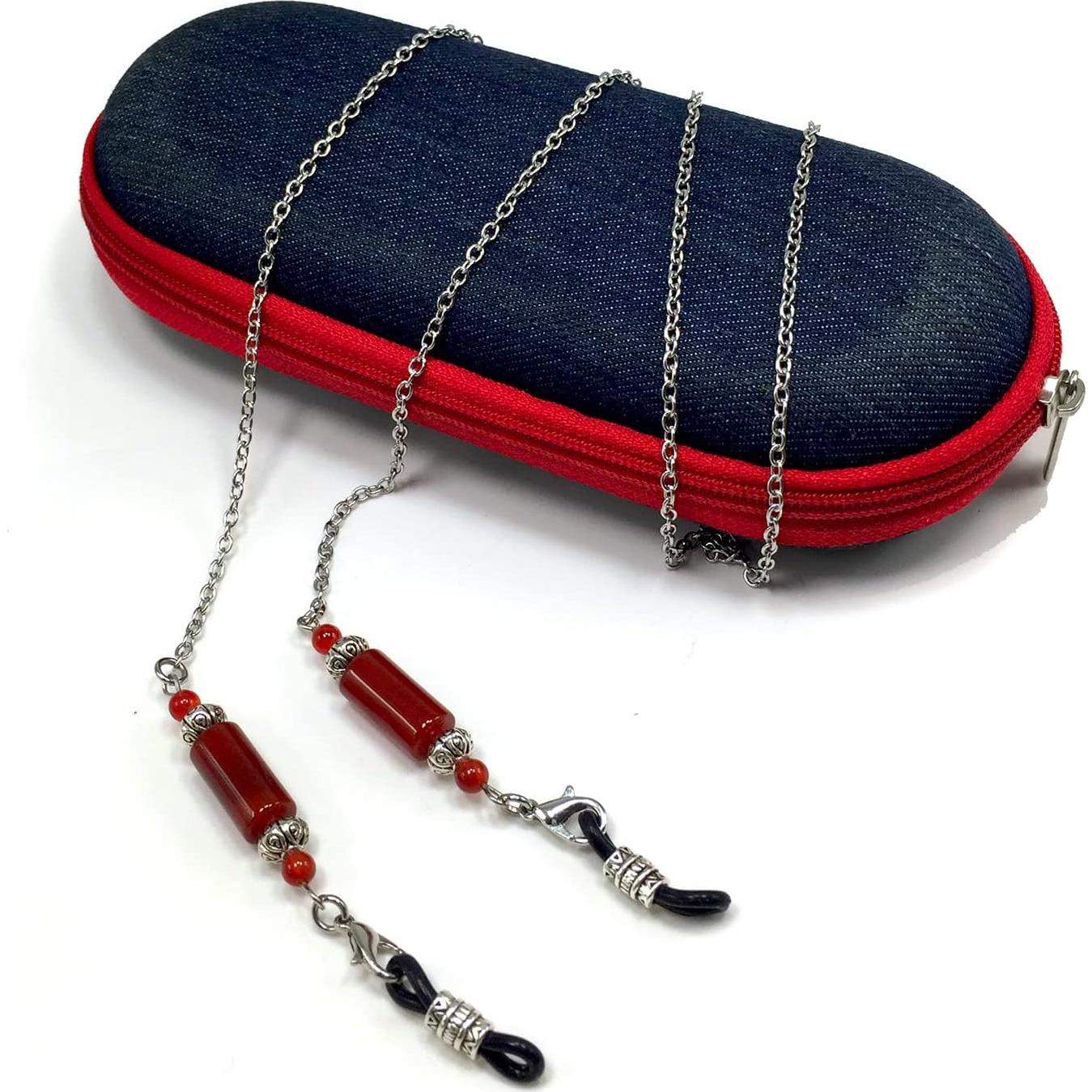 Cadena para Gafas ALBATROSART con Cuentas de Piedra Natural