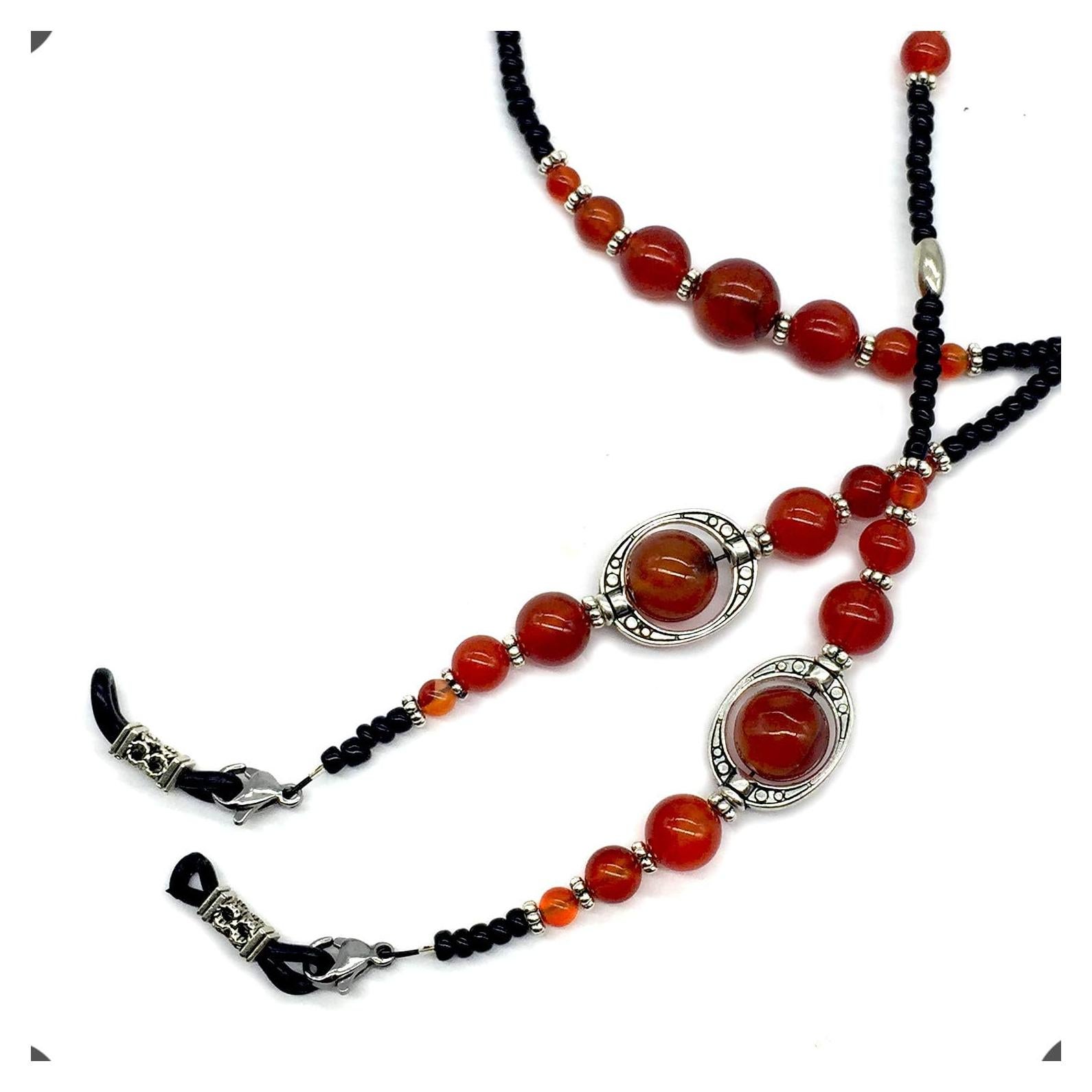 Cadena para Gafas ALBATROSART Cuentas de Piedra Natural