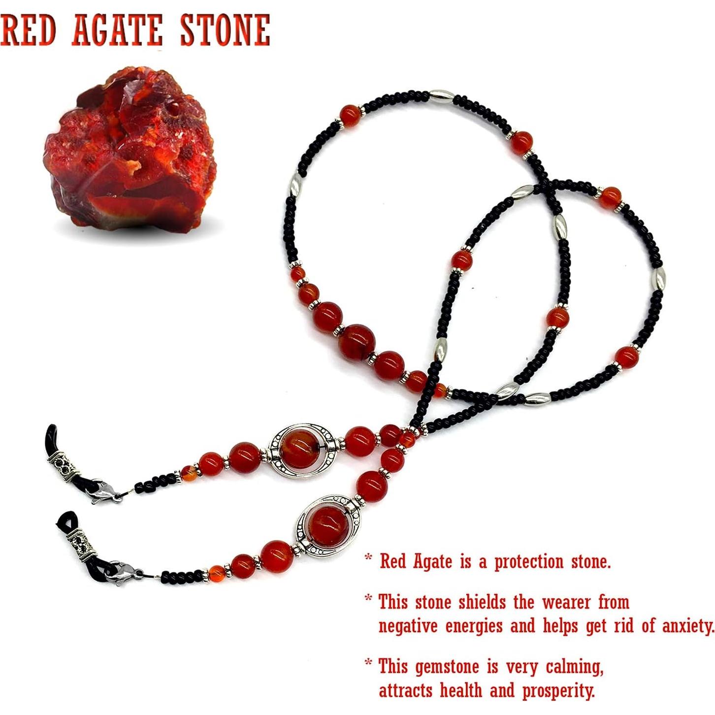 Cadena para Gafas ALBATROSART Cuentas de Piedra Natural