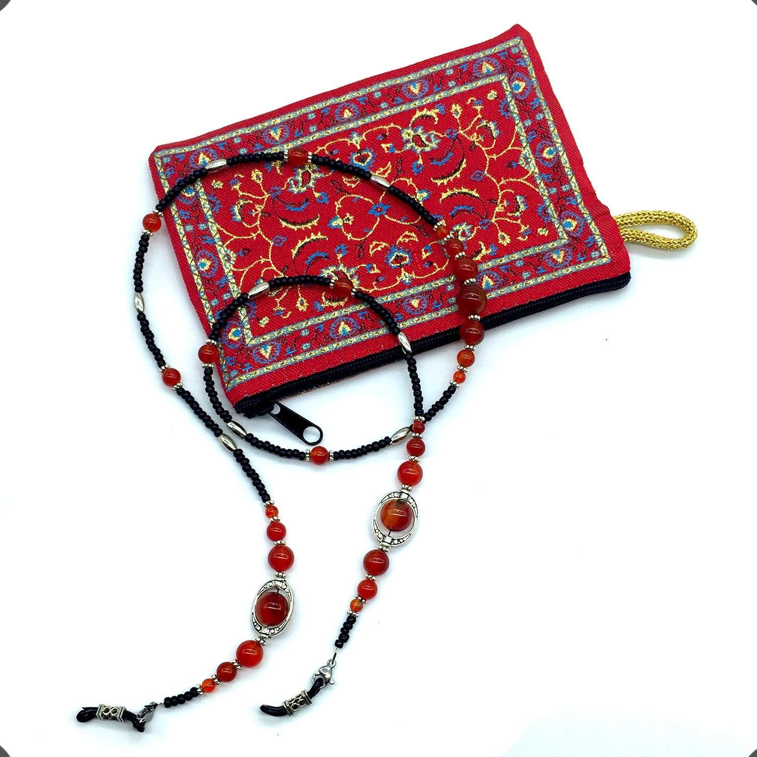 Cadena para Gafas ALBATROSART Cuentas de Piedra Natural