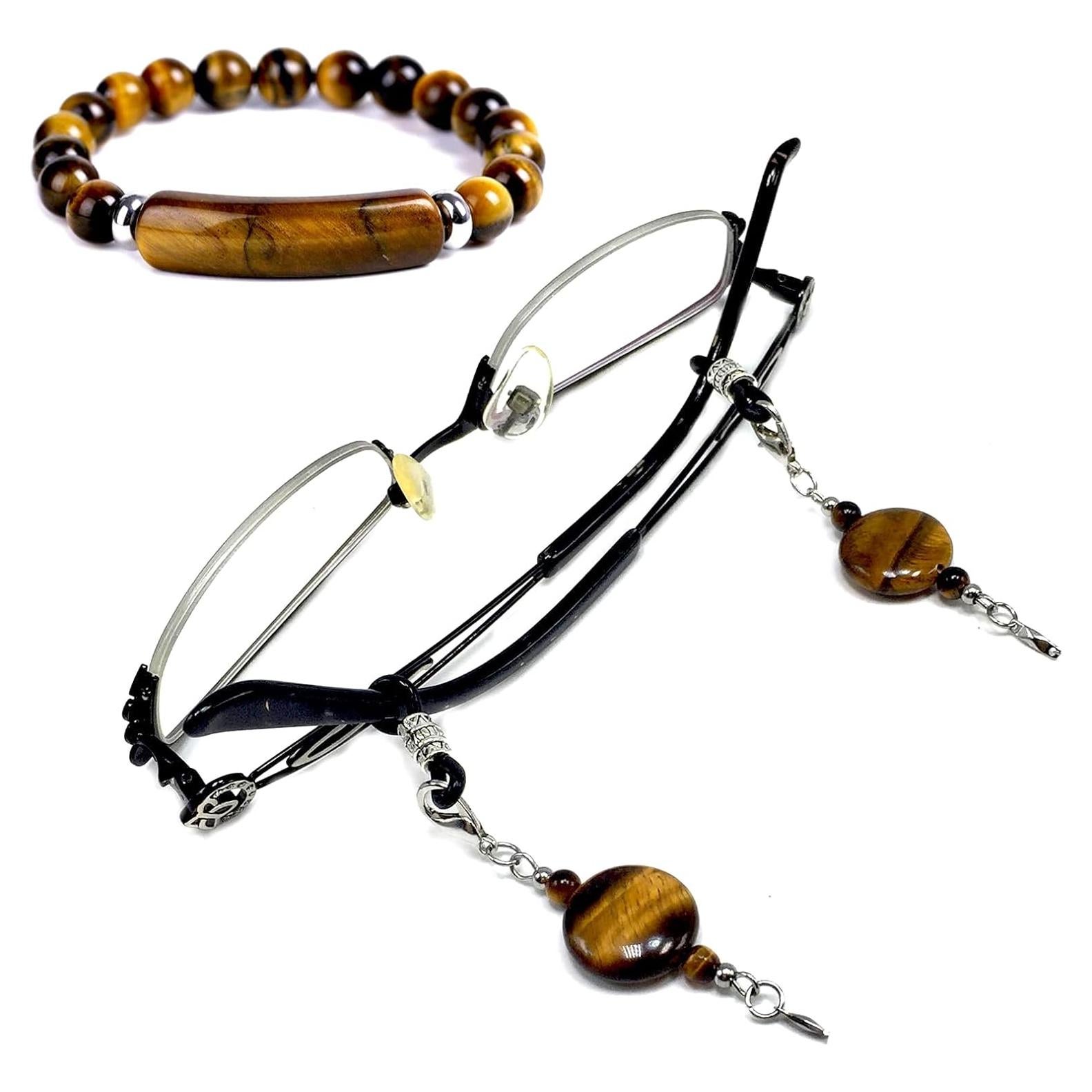 Cadena para Gafas ALBATROSART Ojo de Tigre 71-76 cm