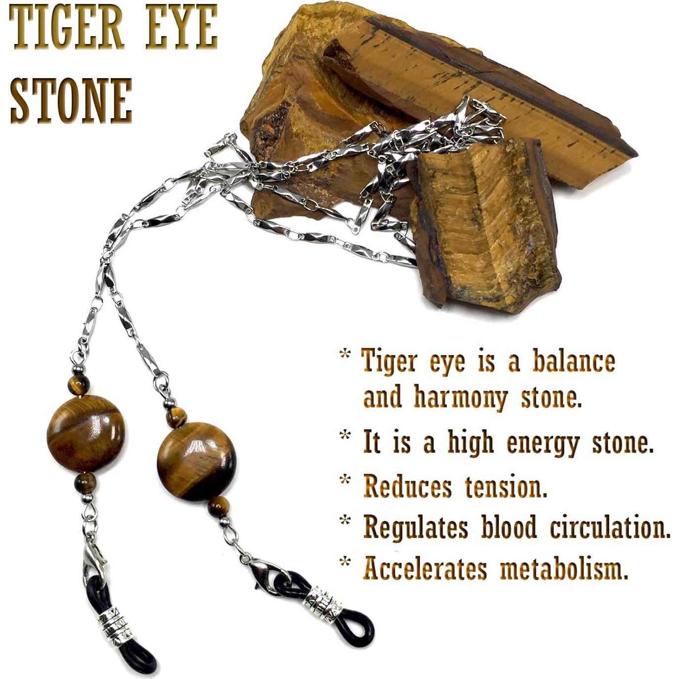 Cadena para Gafas ALBATROSART Ojo de Tigre 71-76 cm