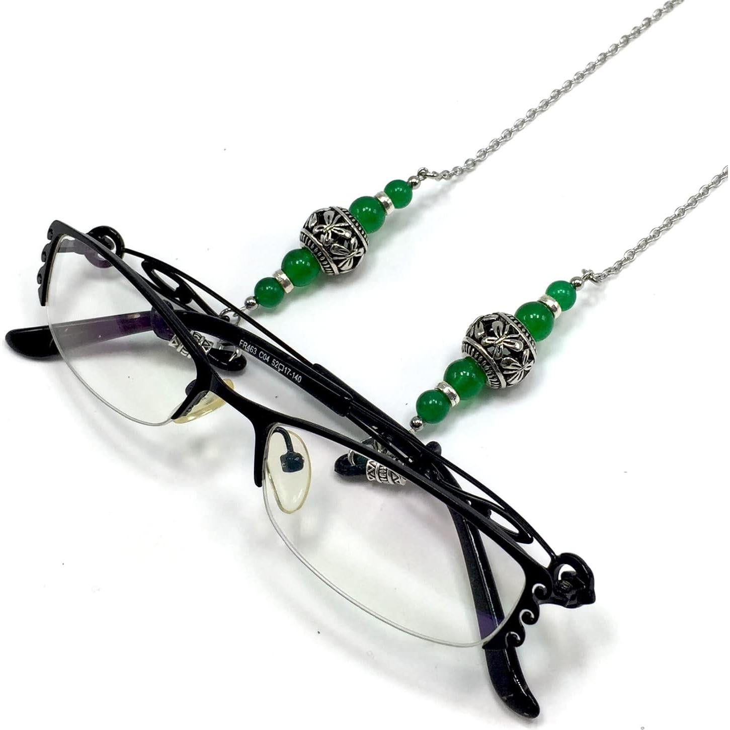 Cadena para Gafas ALBATROSART Jade Verde Hecha a Mano