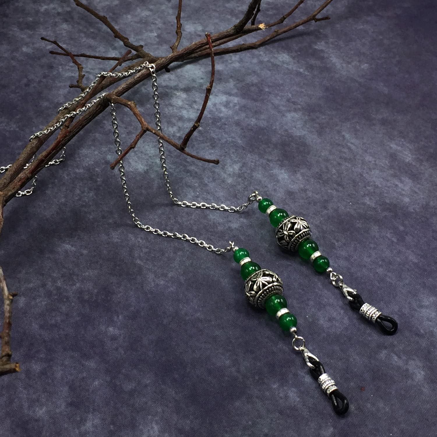 Cadena para Gafas ALBATROSART Jade Verde Hecha a Mano