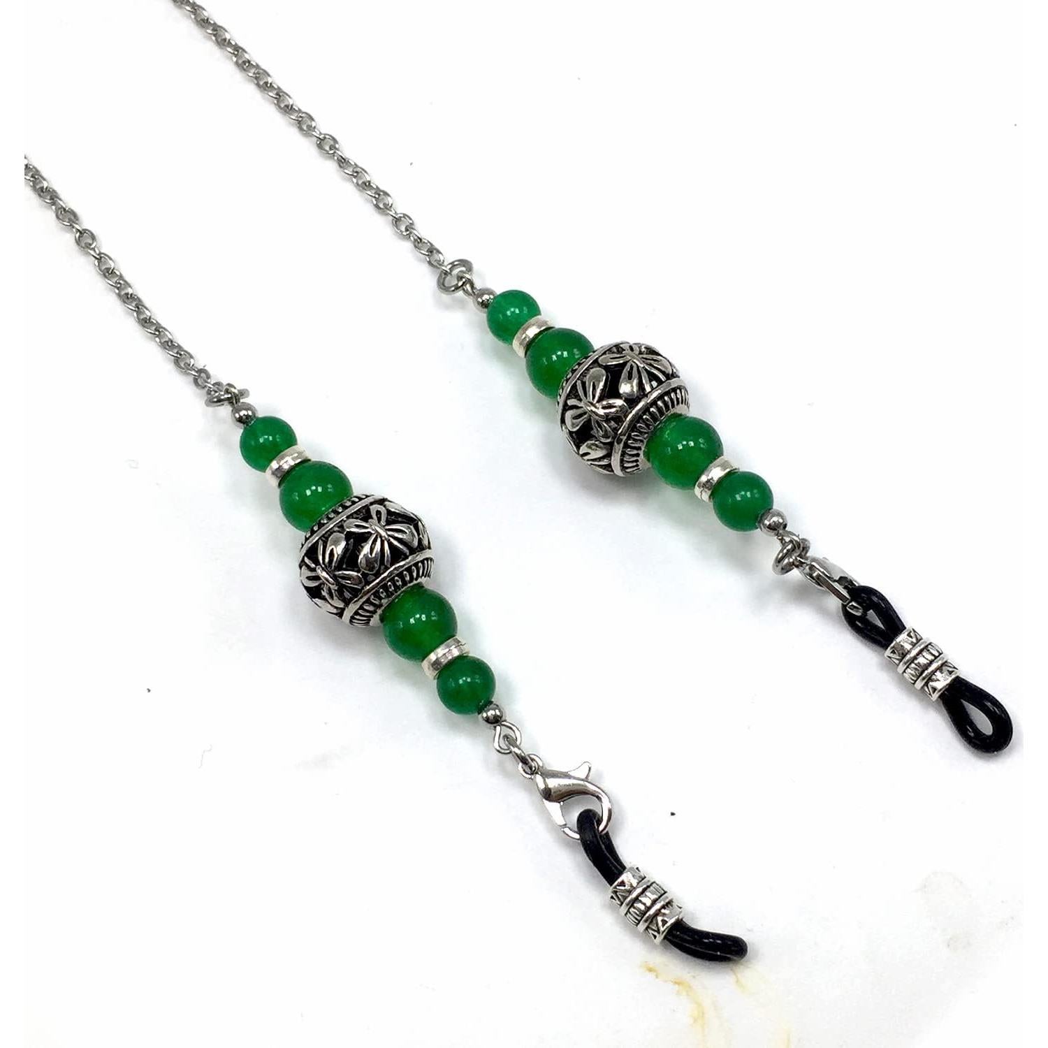 Cadena para Gafas ALBATROSART Jade Verde Hecha a Mano