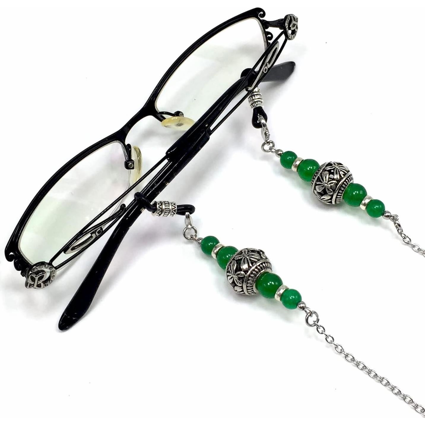Cadena para Gafas ALBATROSART Jade Verde Hecha a Mano