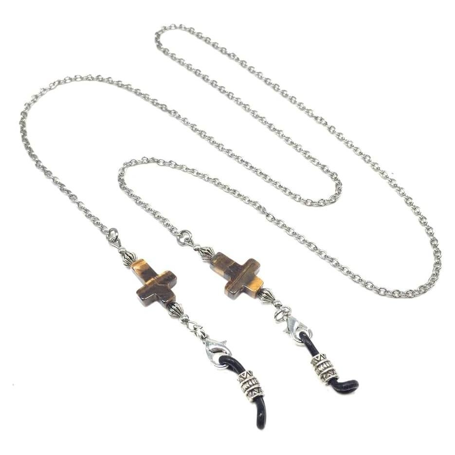 Cadena para Gafas ALBATROSART Ojo de Tigre Hecha a Mano