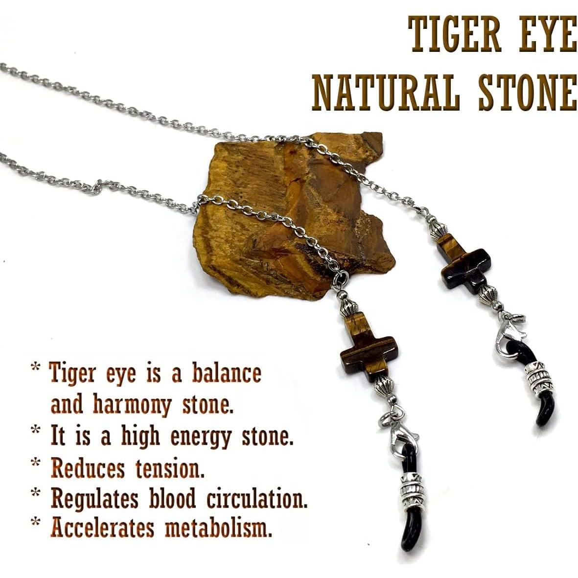 Cadena para Gafas ALBATROSART Ojo de Tigre Hecha a Mano