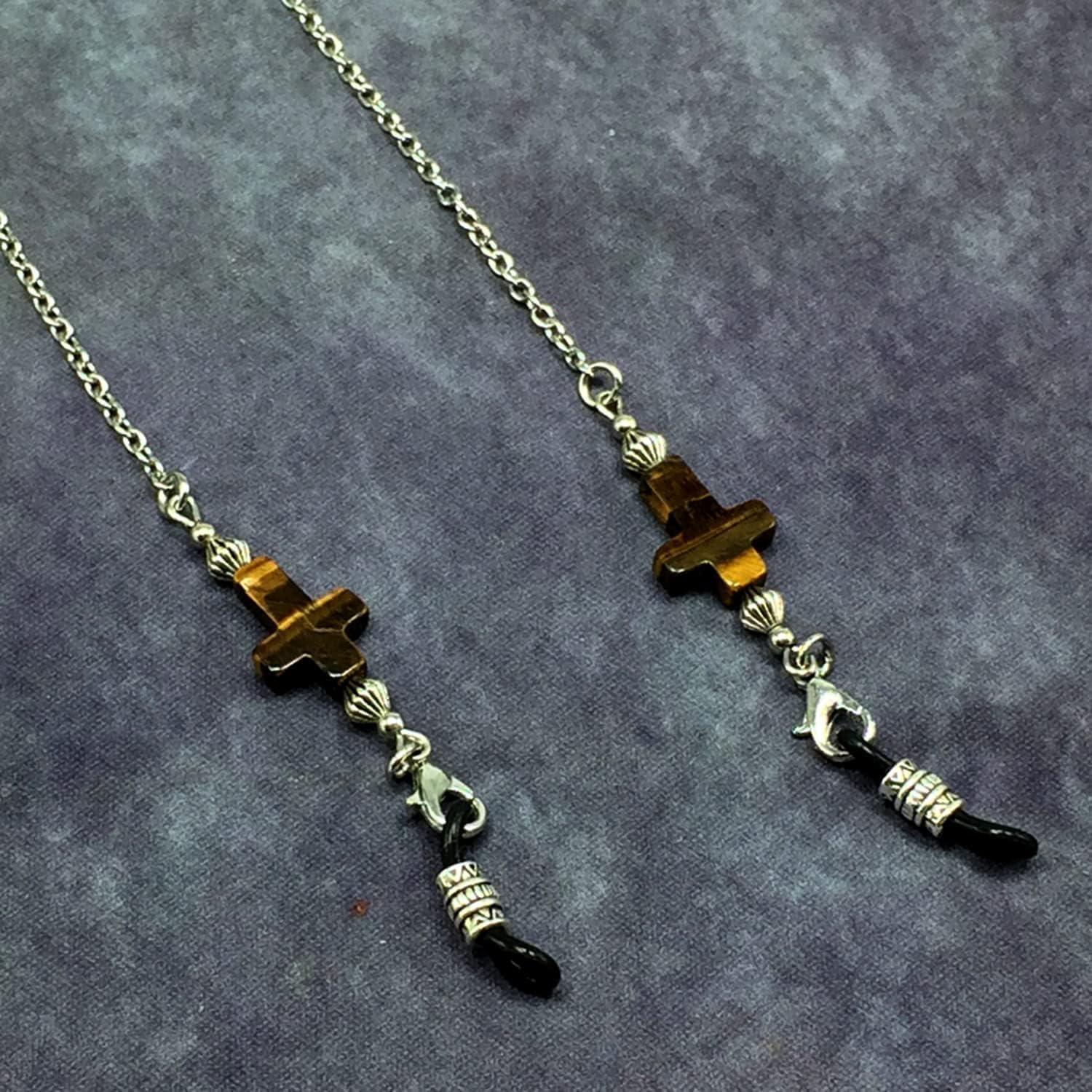 Cadena para Gafas ALBATROSART Ojo de Tigre Hecha a Mano