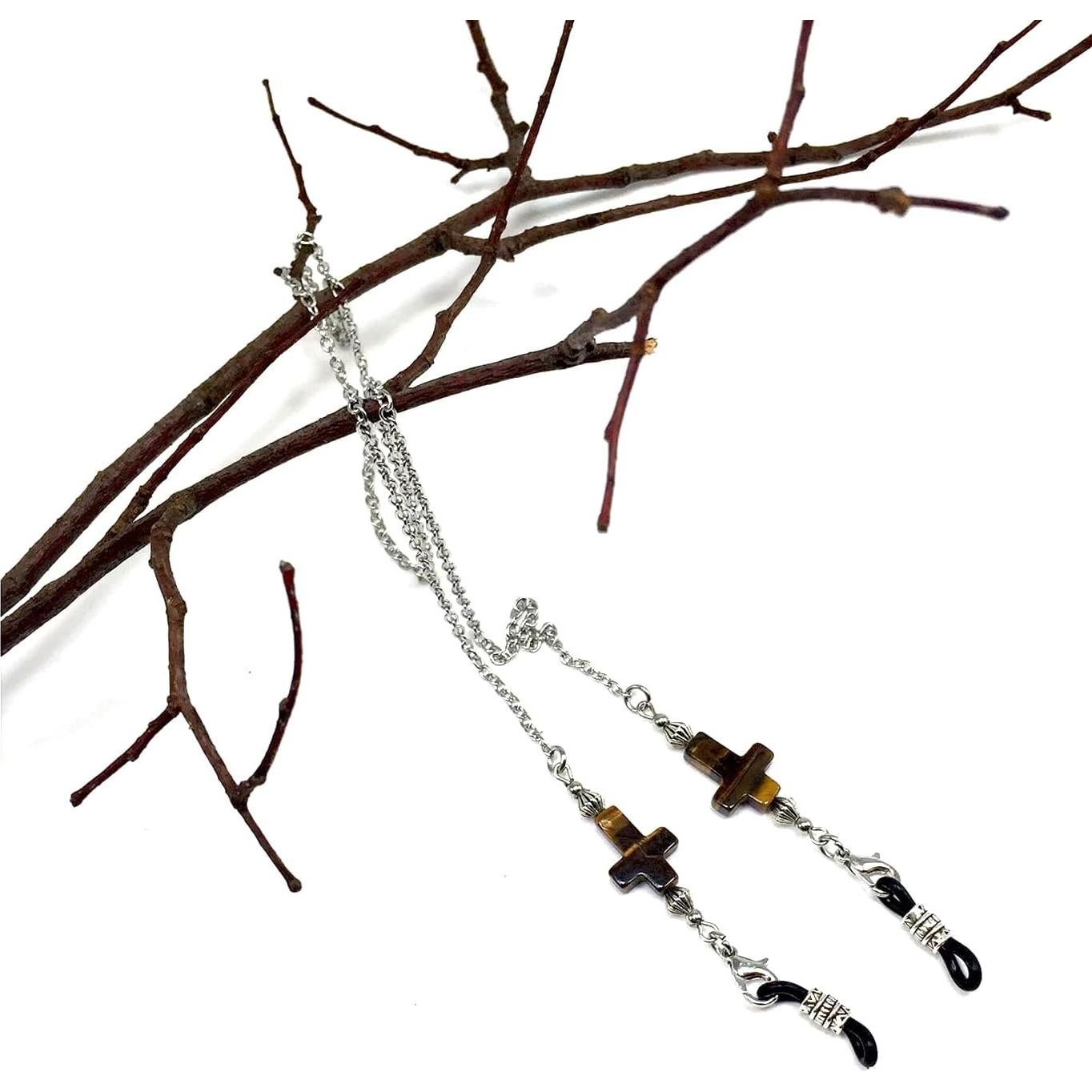 Cadena para Gafas ALBATROSART Ojo de Tigre Hecha a Mano