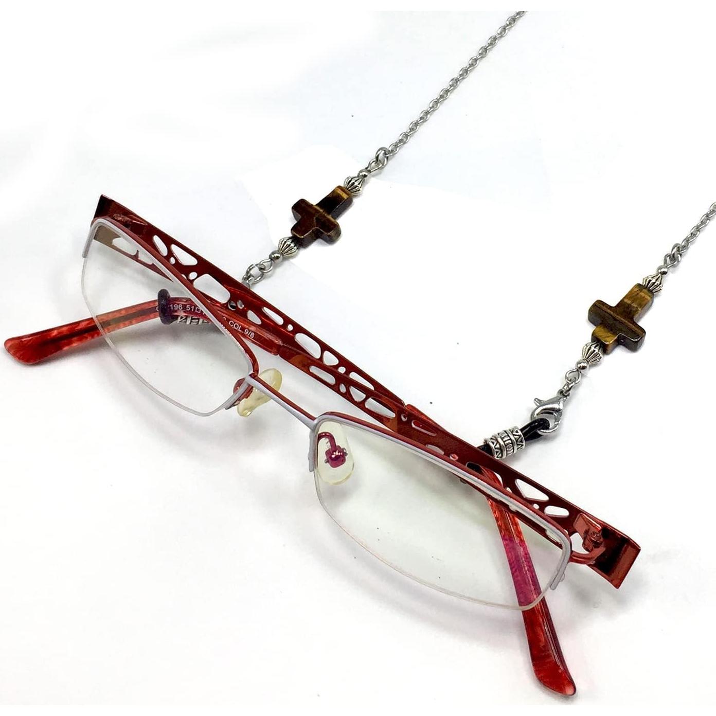 Cadena para Gafas ALBATROSART Ojo de Tigre Hecha a Mano