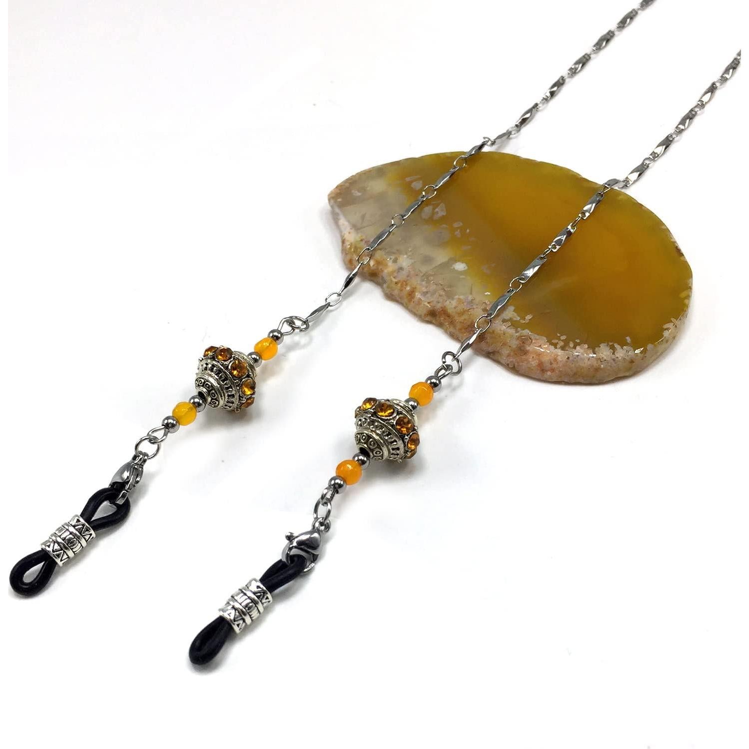 Cadena para Gafas ALBATROSART con Cuentas Naturales 76 cm