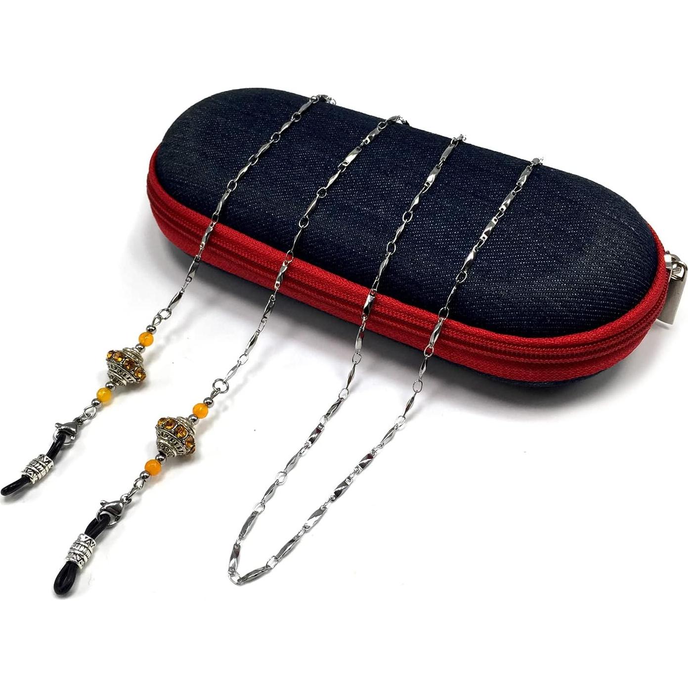 Cadena para Gafas ALBATROSART con Cuentas Naturales 76 cm