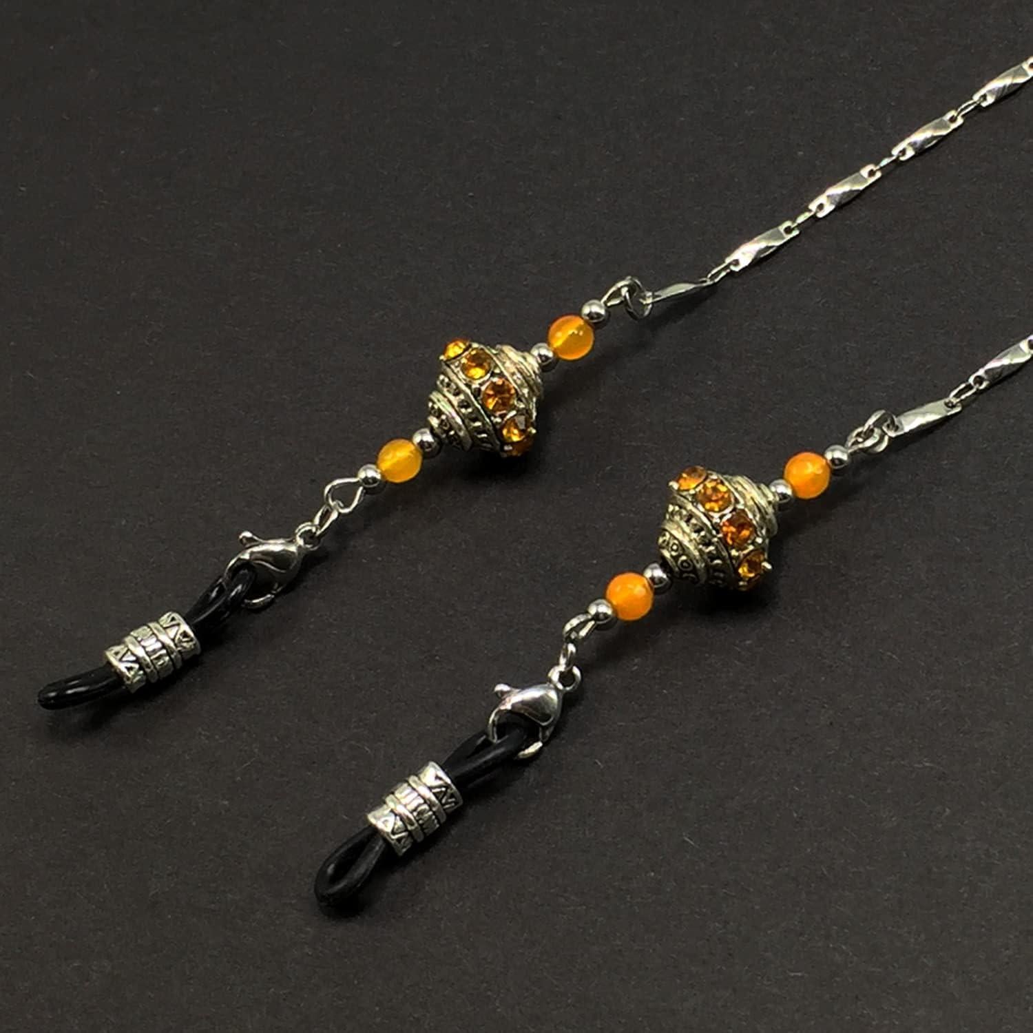 Cadena para Gafas ALBATROSART con Cuentas Naturales 76 cm