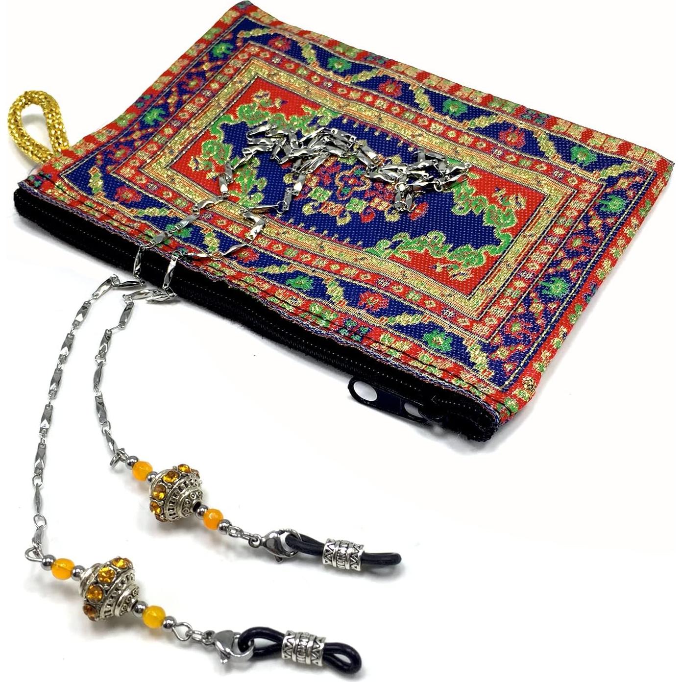 Cadena para Gafas ALBATROSART con Cuentas Naturales 76 cm