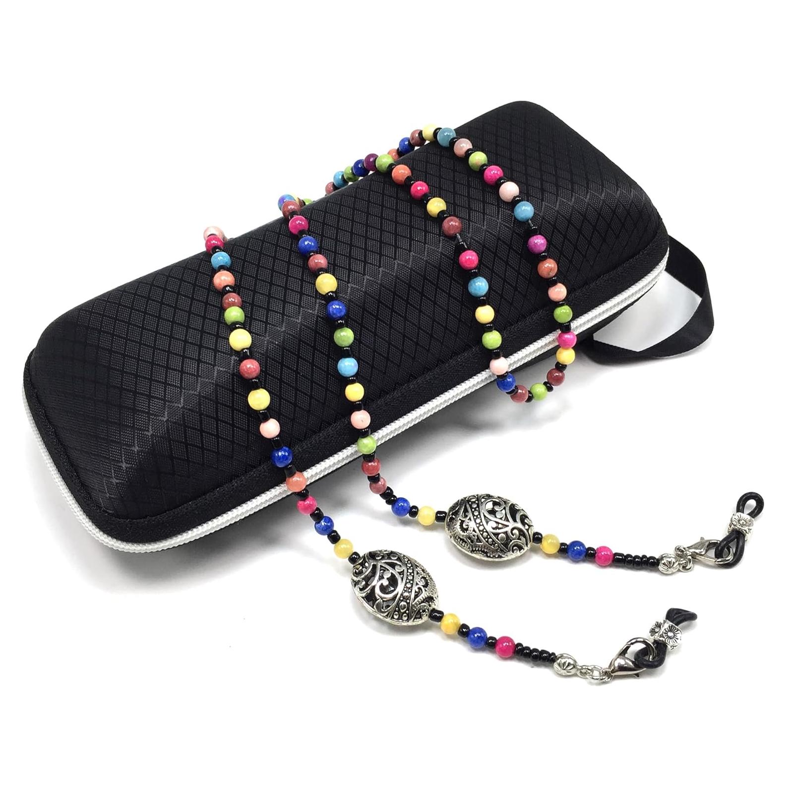 Cadena para Gafas ALBATROSART con Cuentas Naturales 72-77 cm